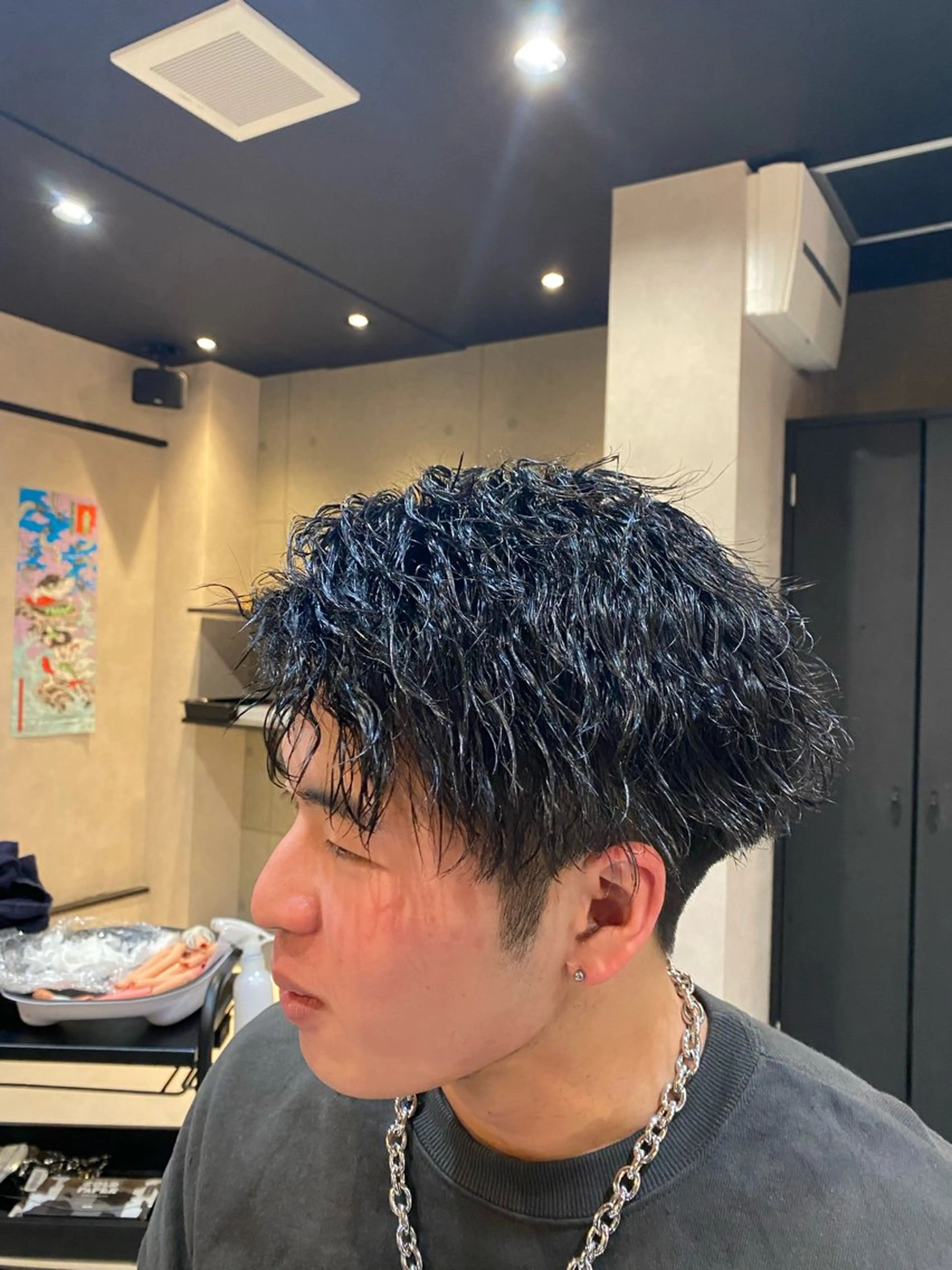 パーマ メンズ 居原 凜太郎のヘアスタイル
