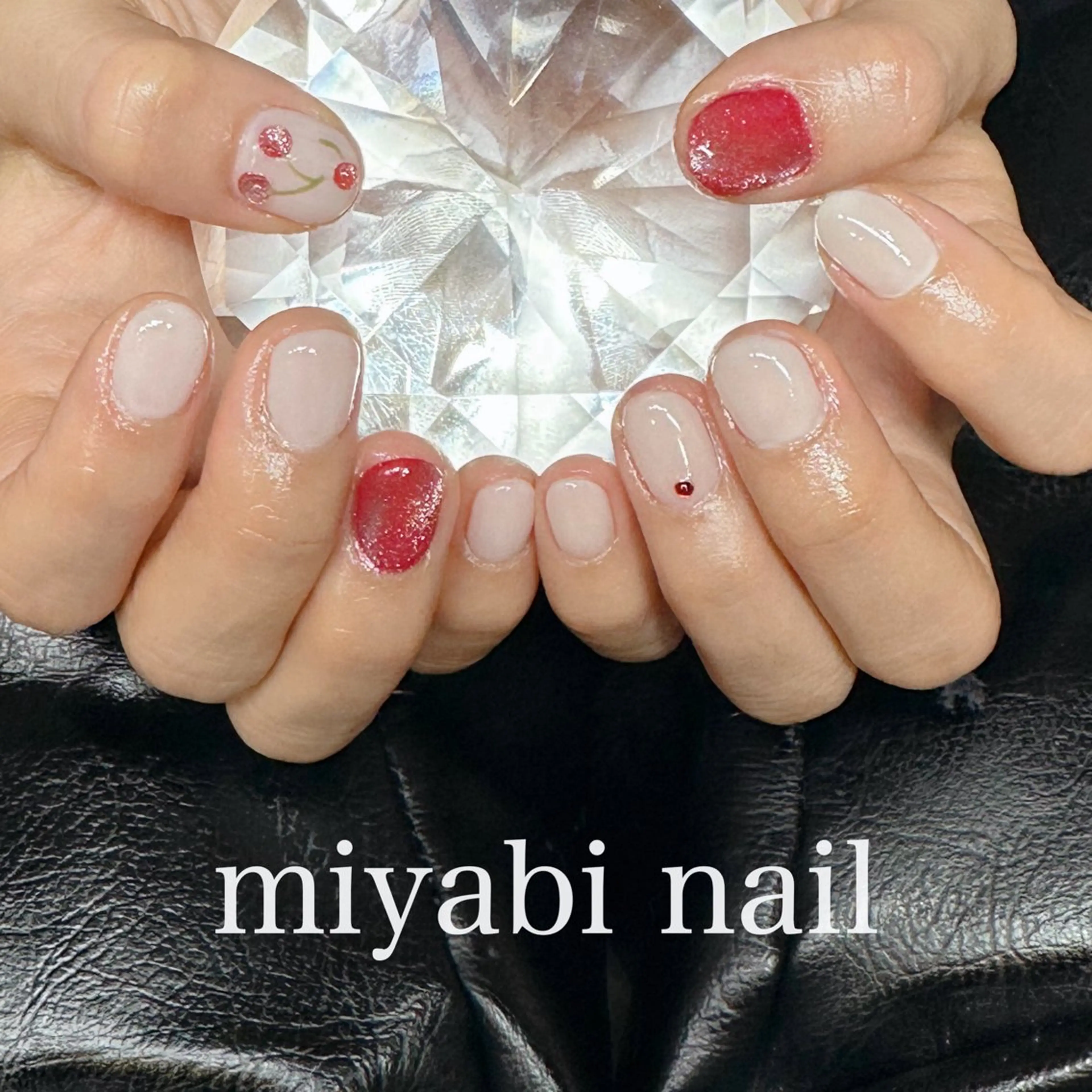ネイル アートネイル ジェルネイル マグネットネイル 持ち込み ぷっくりネイル ハンドネイル miyabi nail 桂川駅近くのネイルデザイン