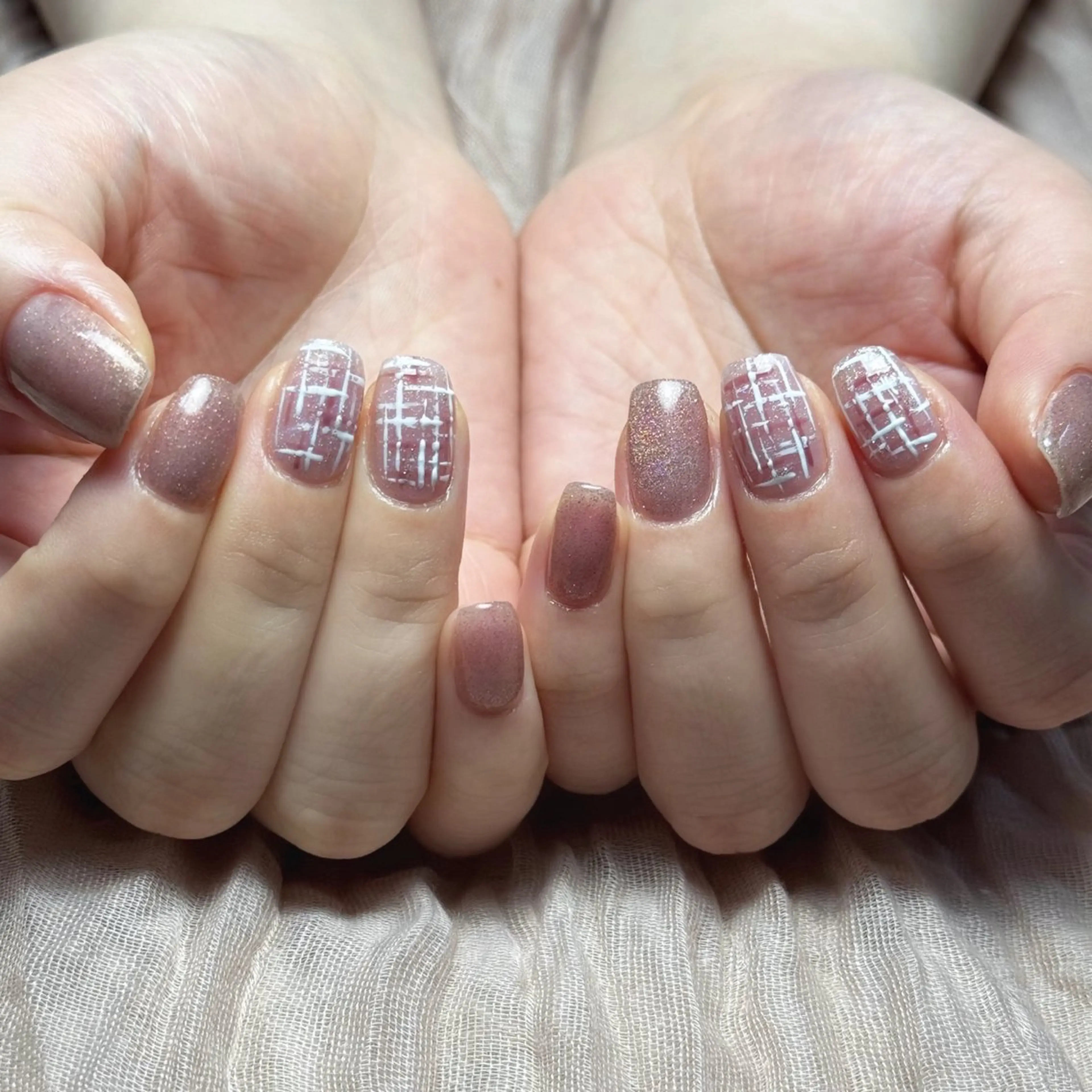 ネイル ツイードネイル offNails Ogura.kのネイルデザイン