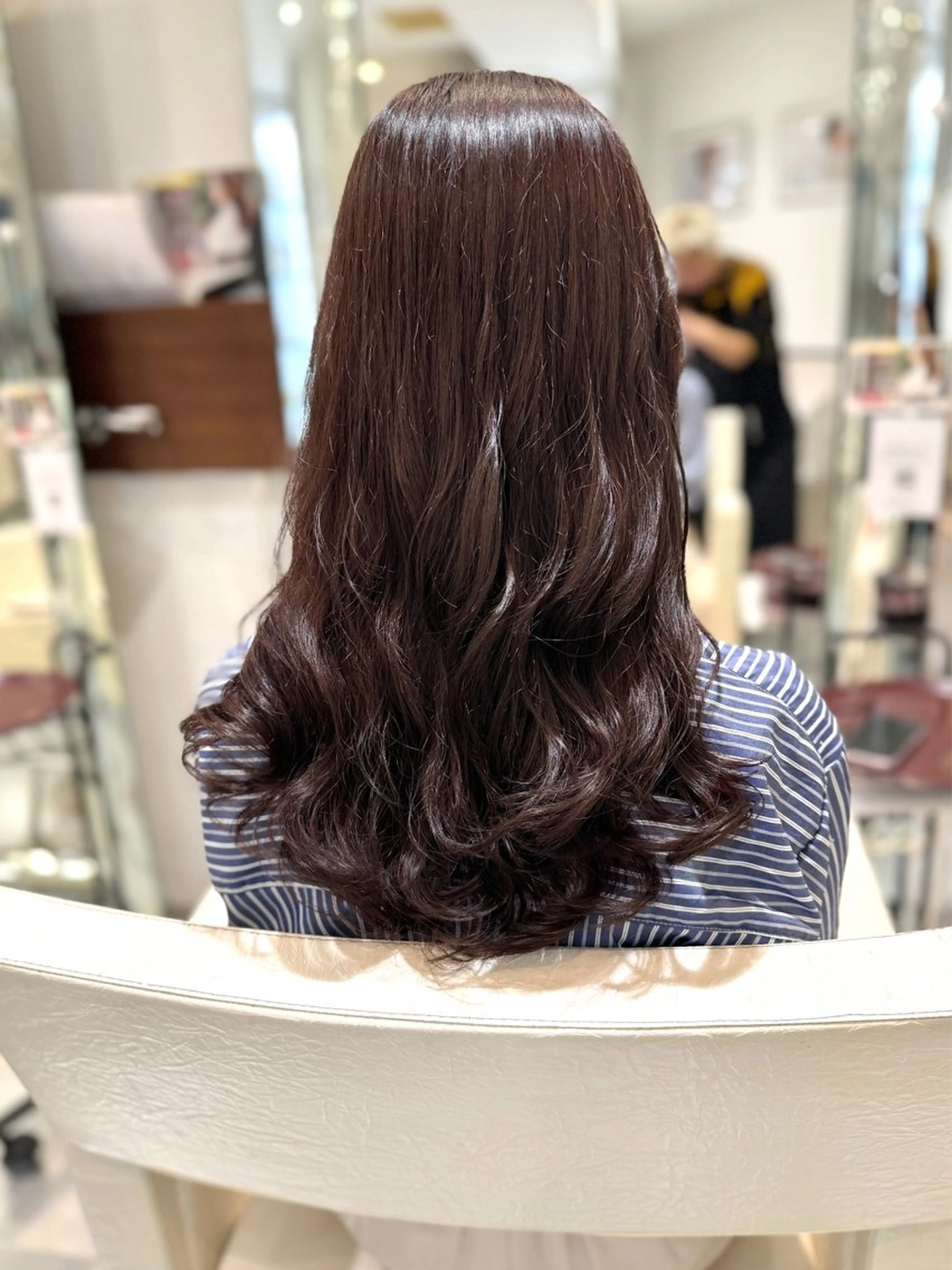 ロング カラー パーマ 韓国風ヘア デジタルパーマ カット パーマ トリートメント コテ巻き風パーマ/ キミシマカイトのヘアスタイル