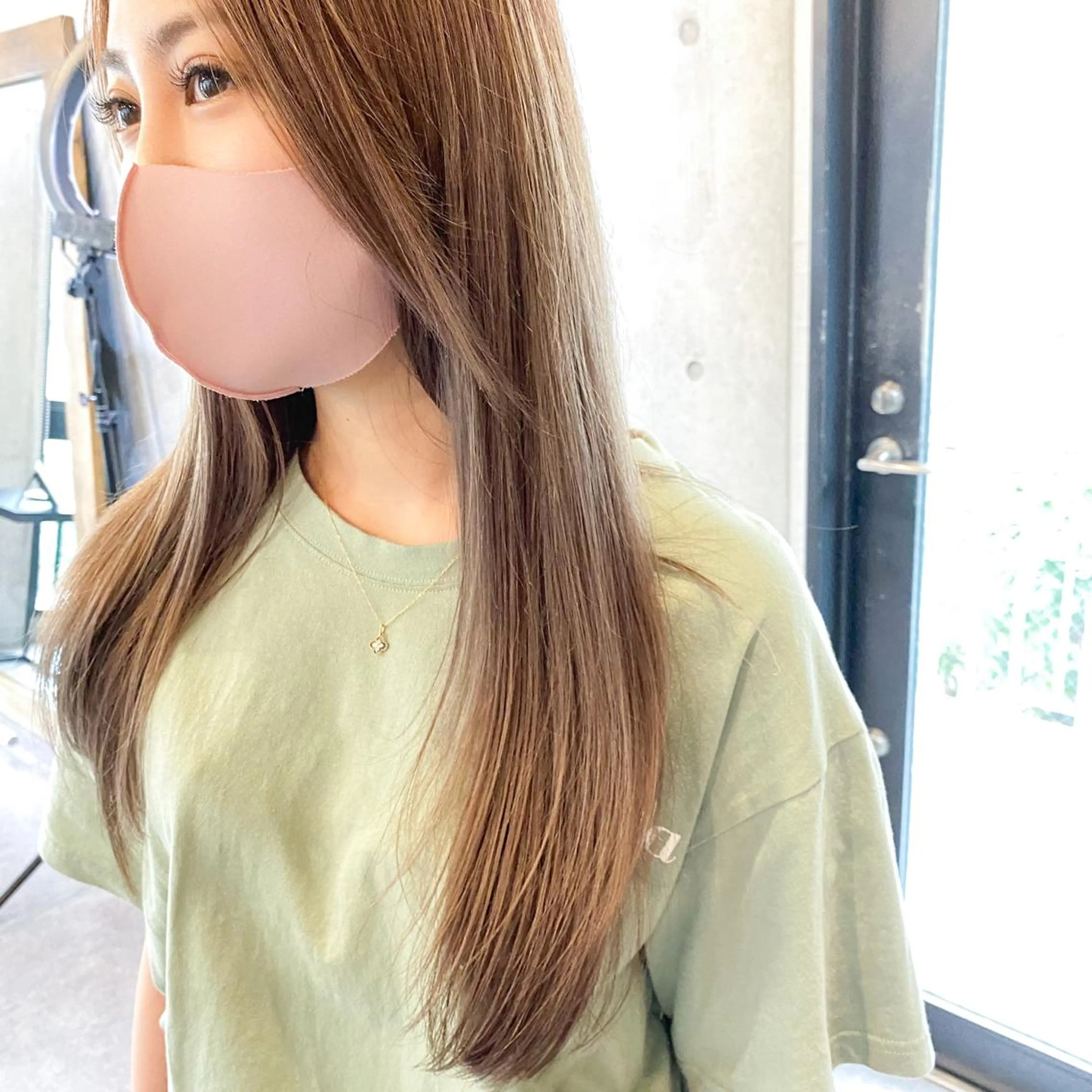 ロング カラー 艶髪ブリーチ 永井竜也のヘアスタイル