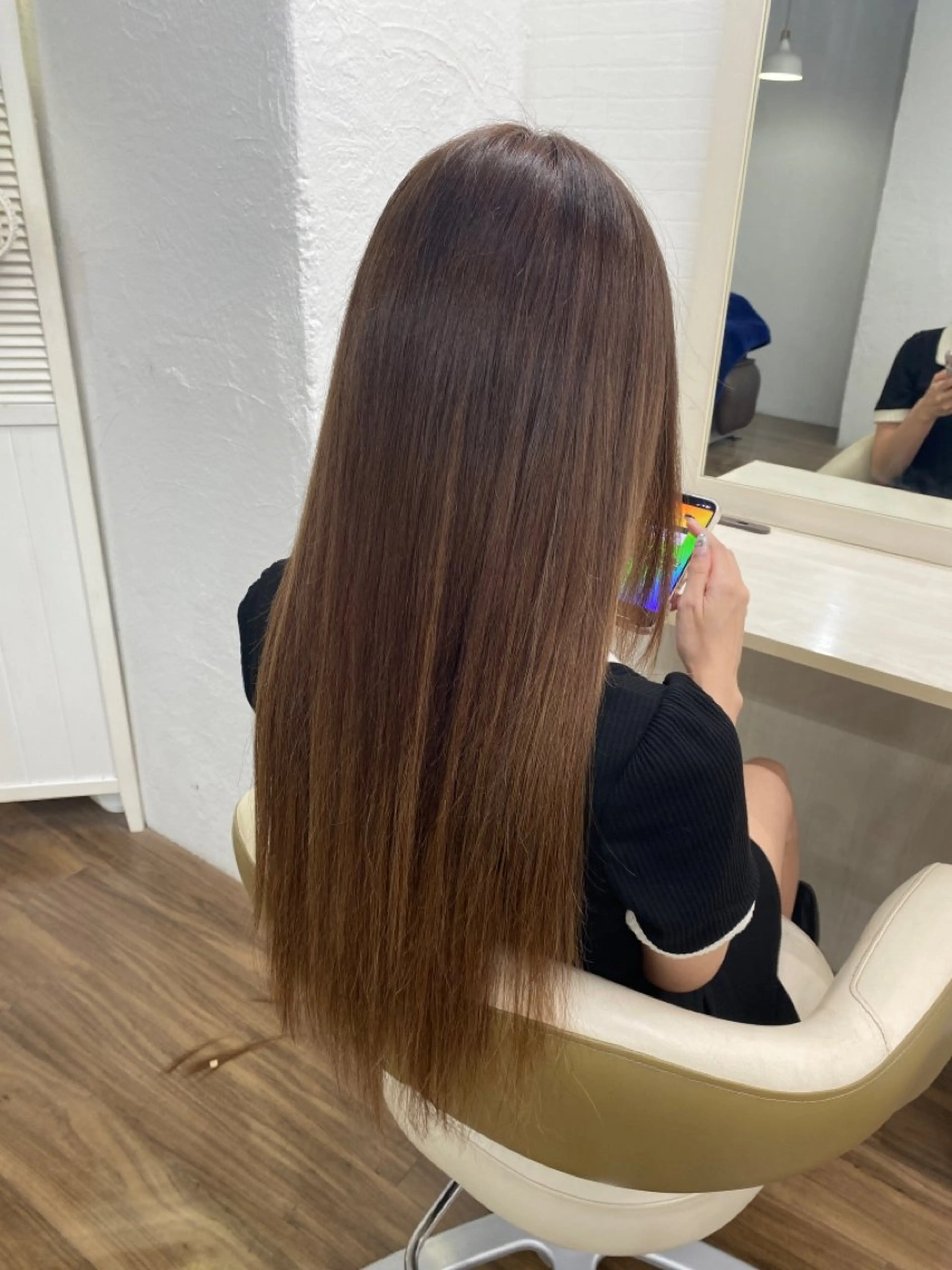ロング カラー ブラウンカラー ナチュラルブラウン トリートメント カット ヘアカラー トリートメント ヘッドスパ GLOSS 心斎橋 山上のヘアスタイル