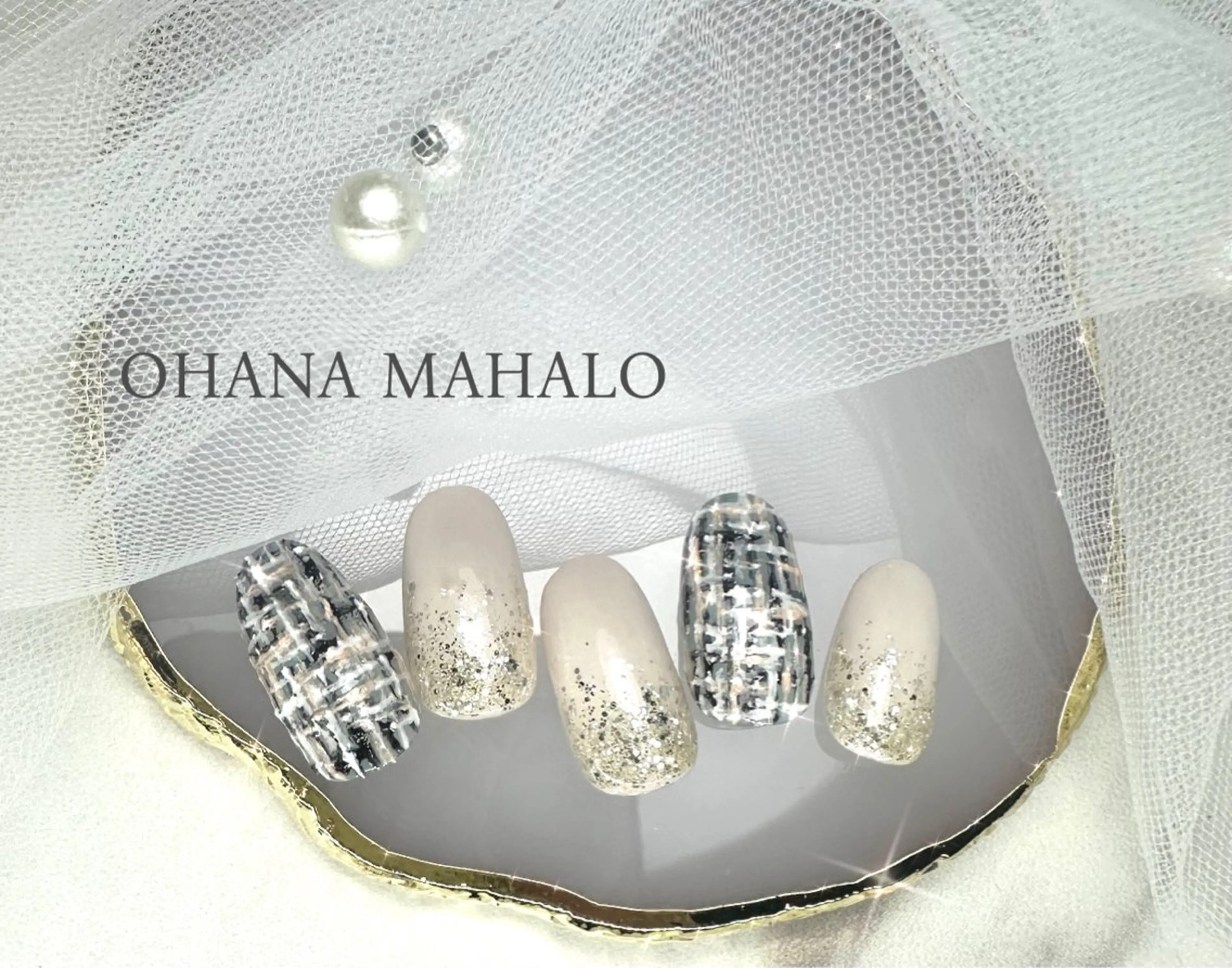 ネイル ツイードネイル ハンドネイル Nailist Erikaのネイルデザイン