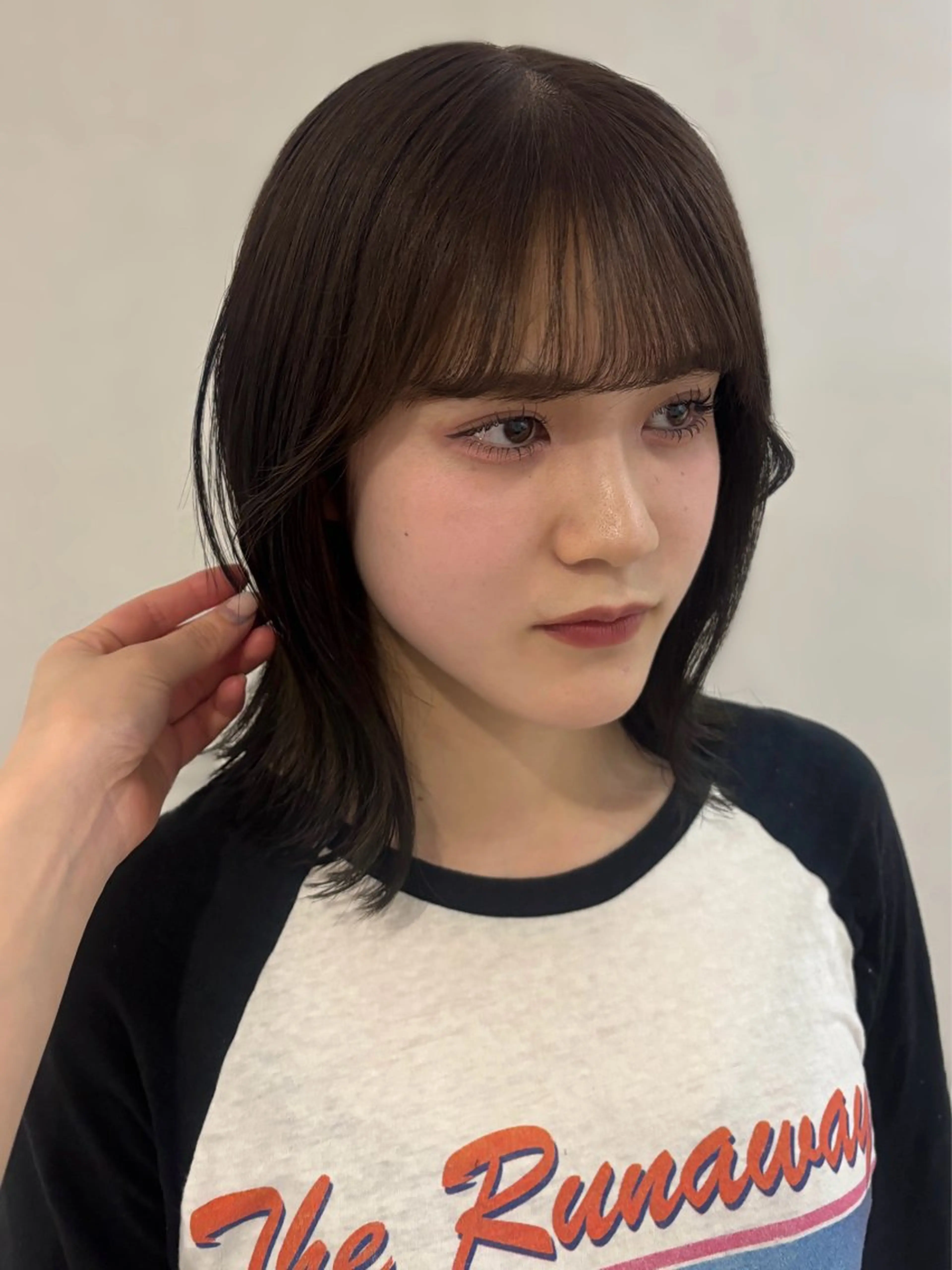 ミディアム カラー 透明感カラー 顔周りカット カット ヘアカラー CHAINON×FeM#所属・名駅/sHiHo/透 明感カラー✨🎀/のヘアスタイル