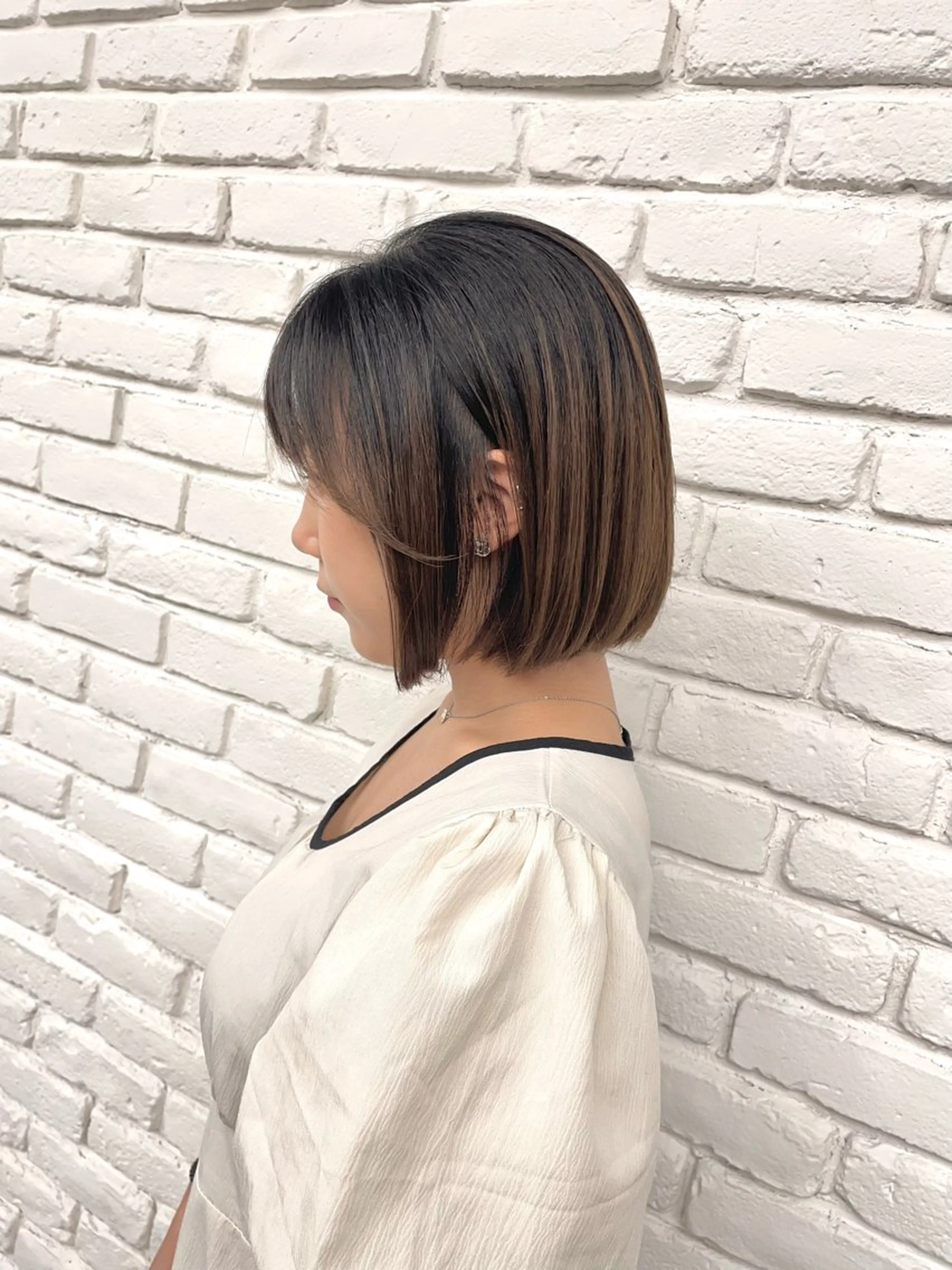 ショート 切りっぱなしボブ ボブ ♡髪質改善/透明感 カラー/うらら♡のヘアスタイル