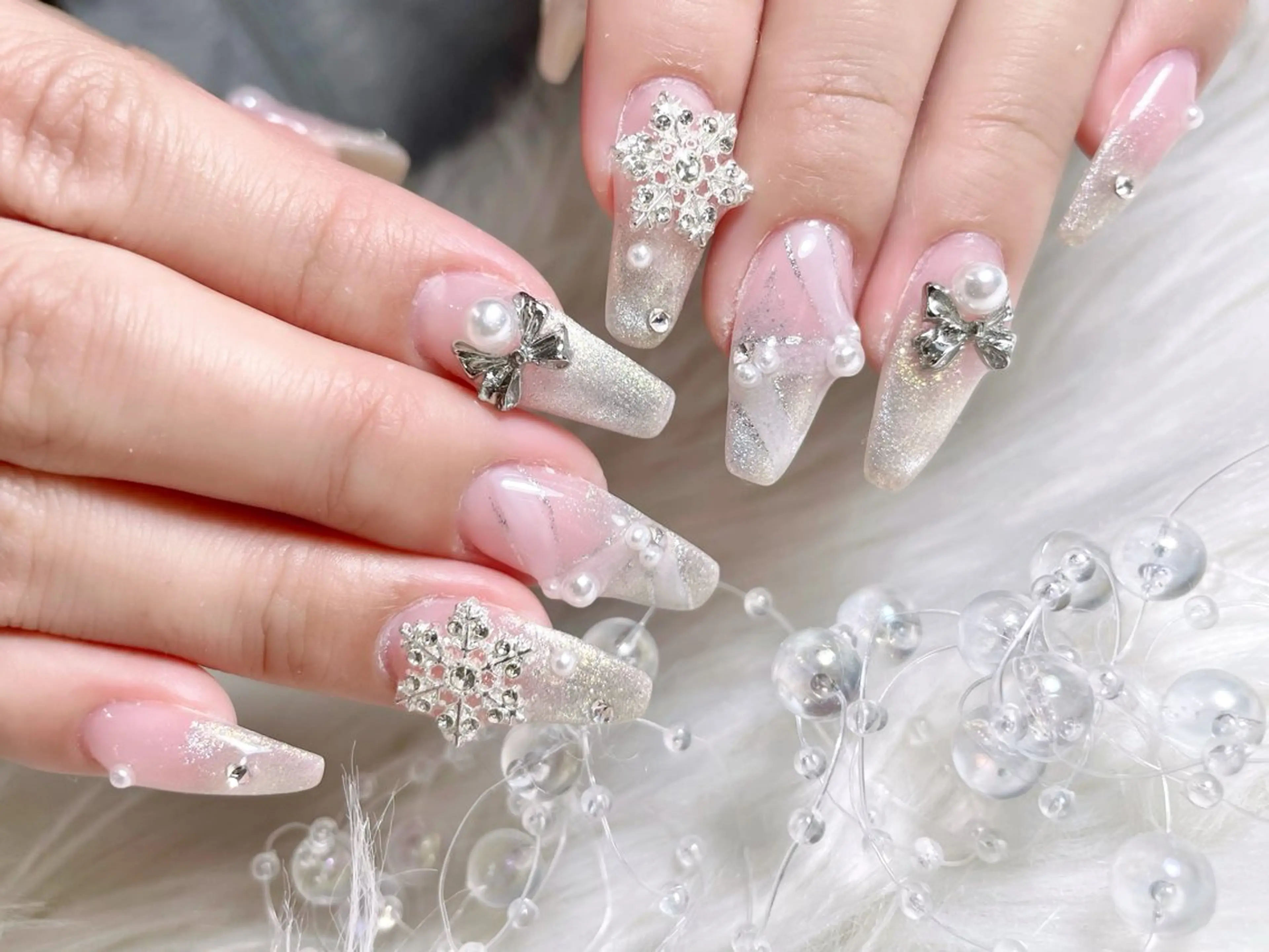 ネイル ジェルネイル 韓国ネイル パラジェル ワンホンネイル 冬ネイル ハンドネイル ゆりか ジョアアンジェ福島のネイルデザイン