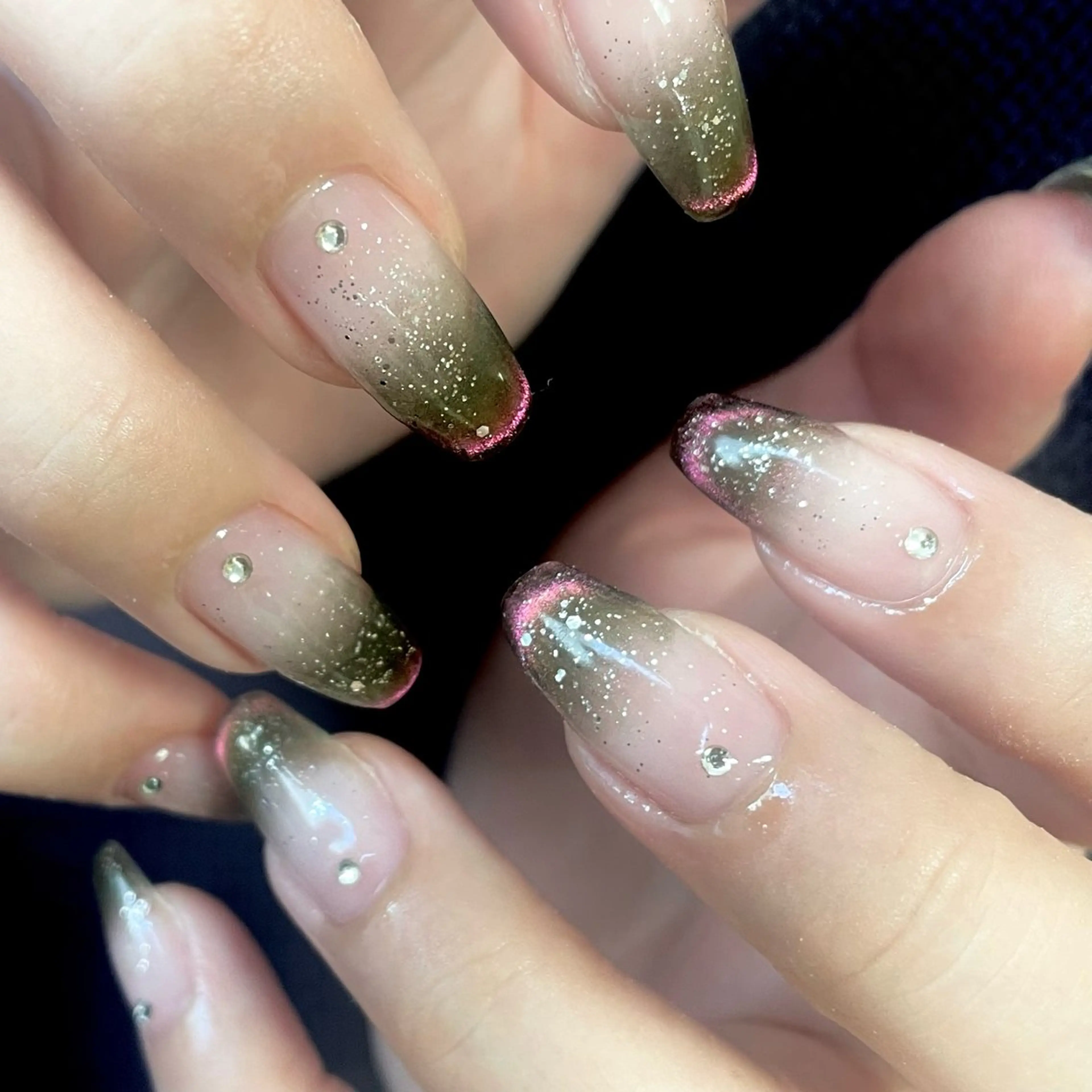 ネイル グラデーション ロングネイル マグネットネイル Nail💅&マツパ /Shizuka☺︎のマツエク・マツパデザイン