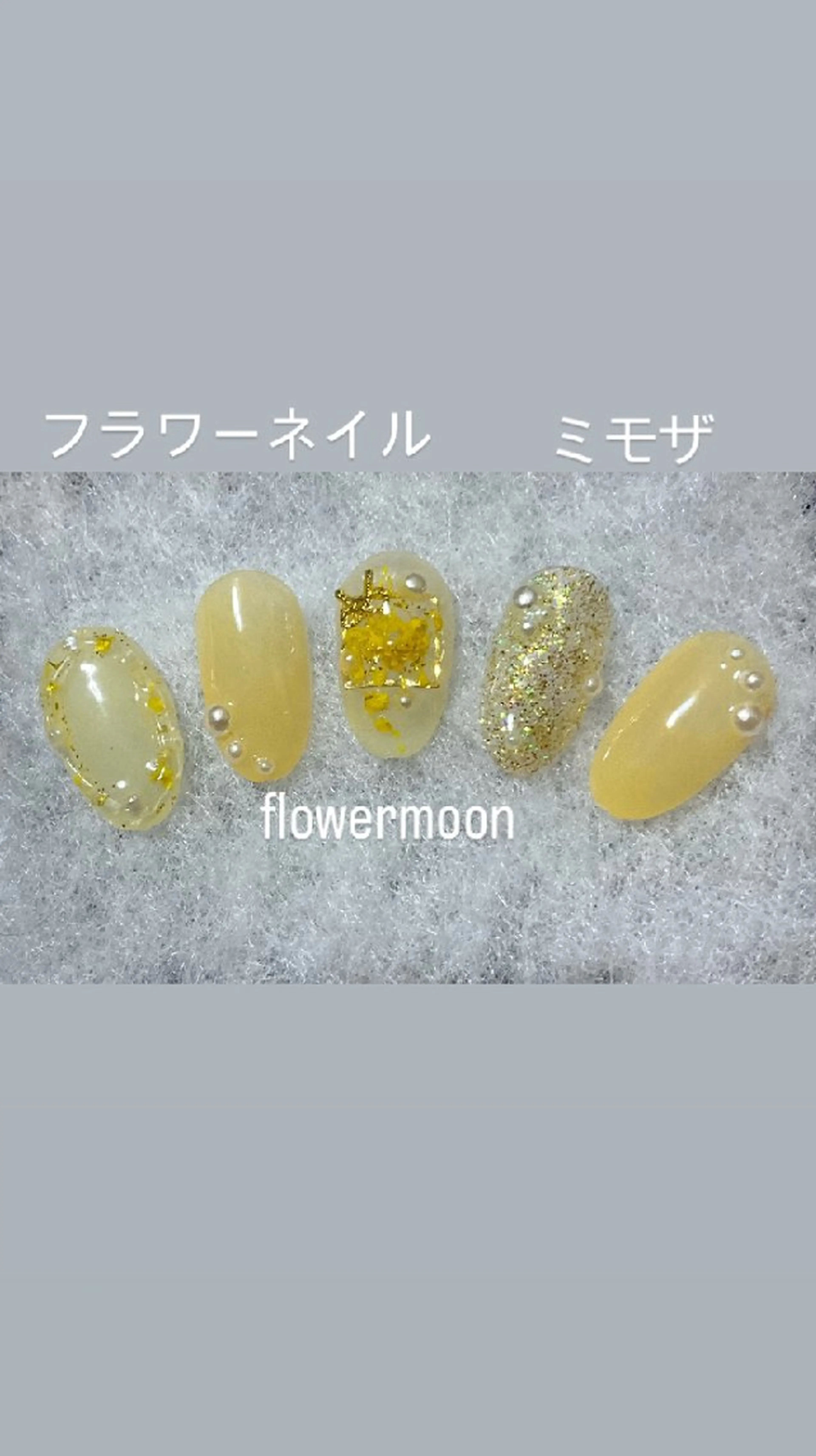 ネイル フラワーネイル フラワー ムーンのネイルデザイン