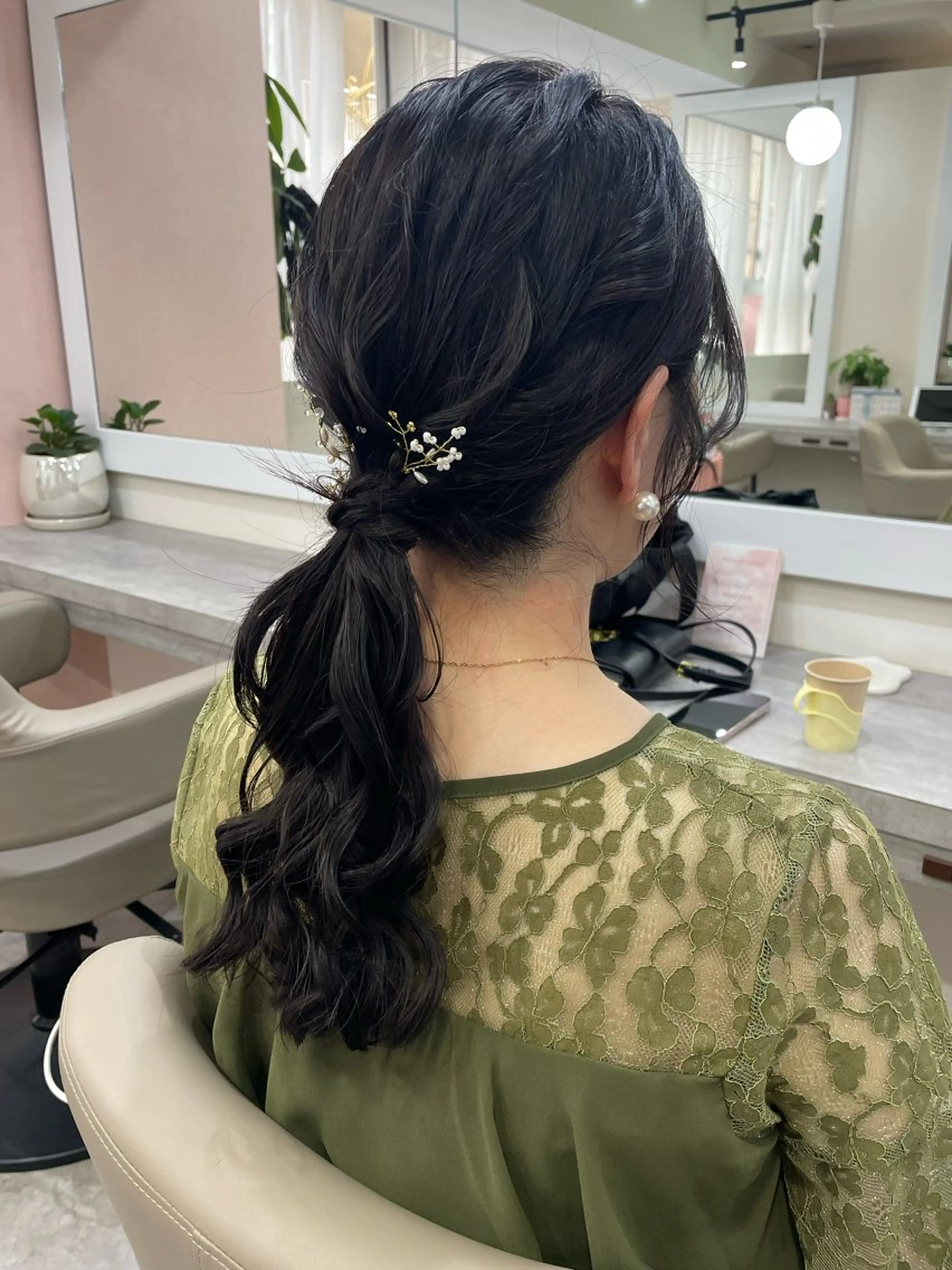 セミロング ヘアアレンジ ヘアセット 韓国風パーマ/耳つぼ ヘアセット/みづきのヘアスタイル