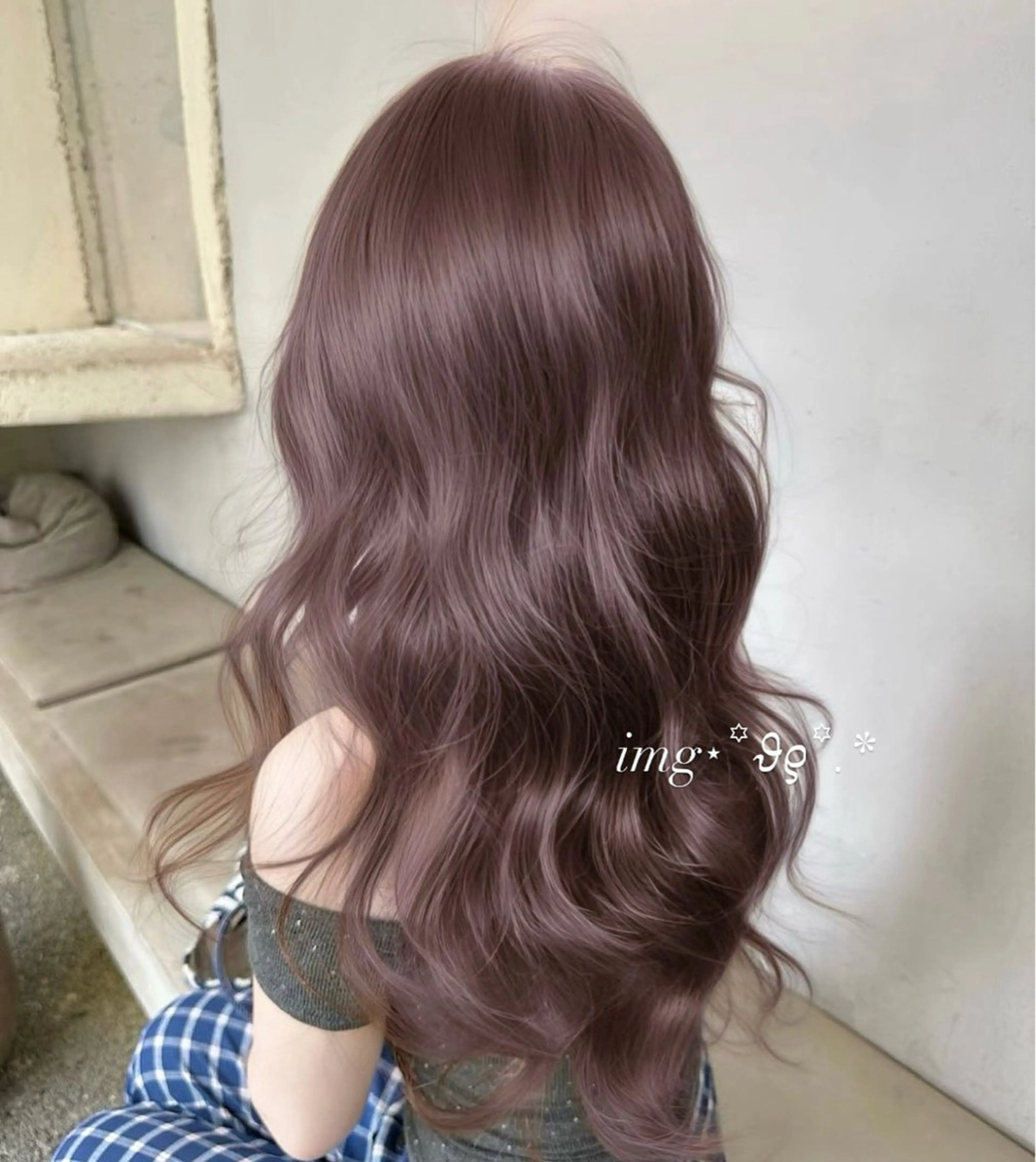 セミロング ヘアカラー 淡色ラベンダー♡ ニーナ🎀🦙のヘアスタイル