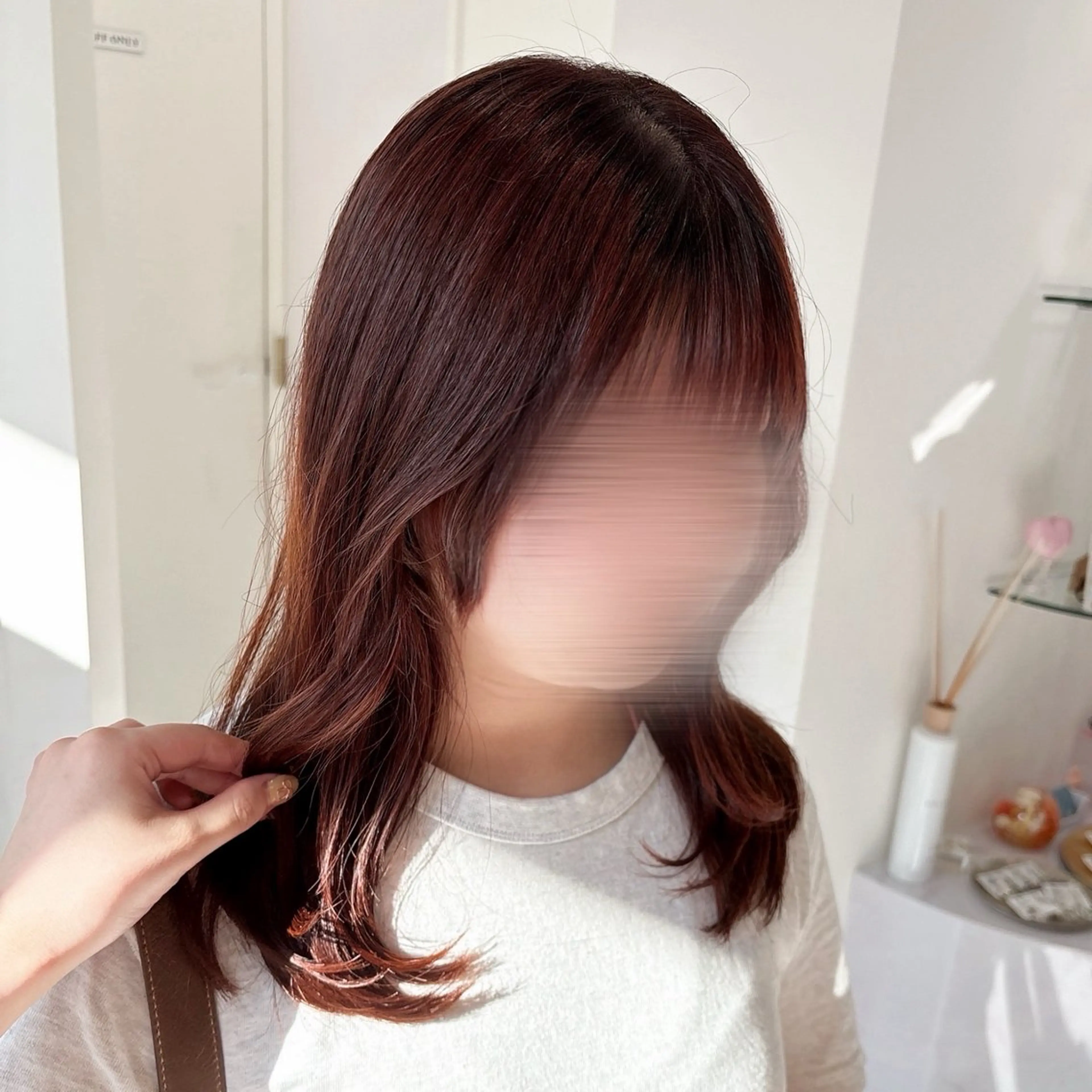 セミロング カラー ブラウンカラー オレンジ オレンジブラウン トリートメント カット ヘアカラー トリートメント Ayu🍯/名駅/ ハイトーン/ヘアメのヘアスタイル