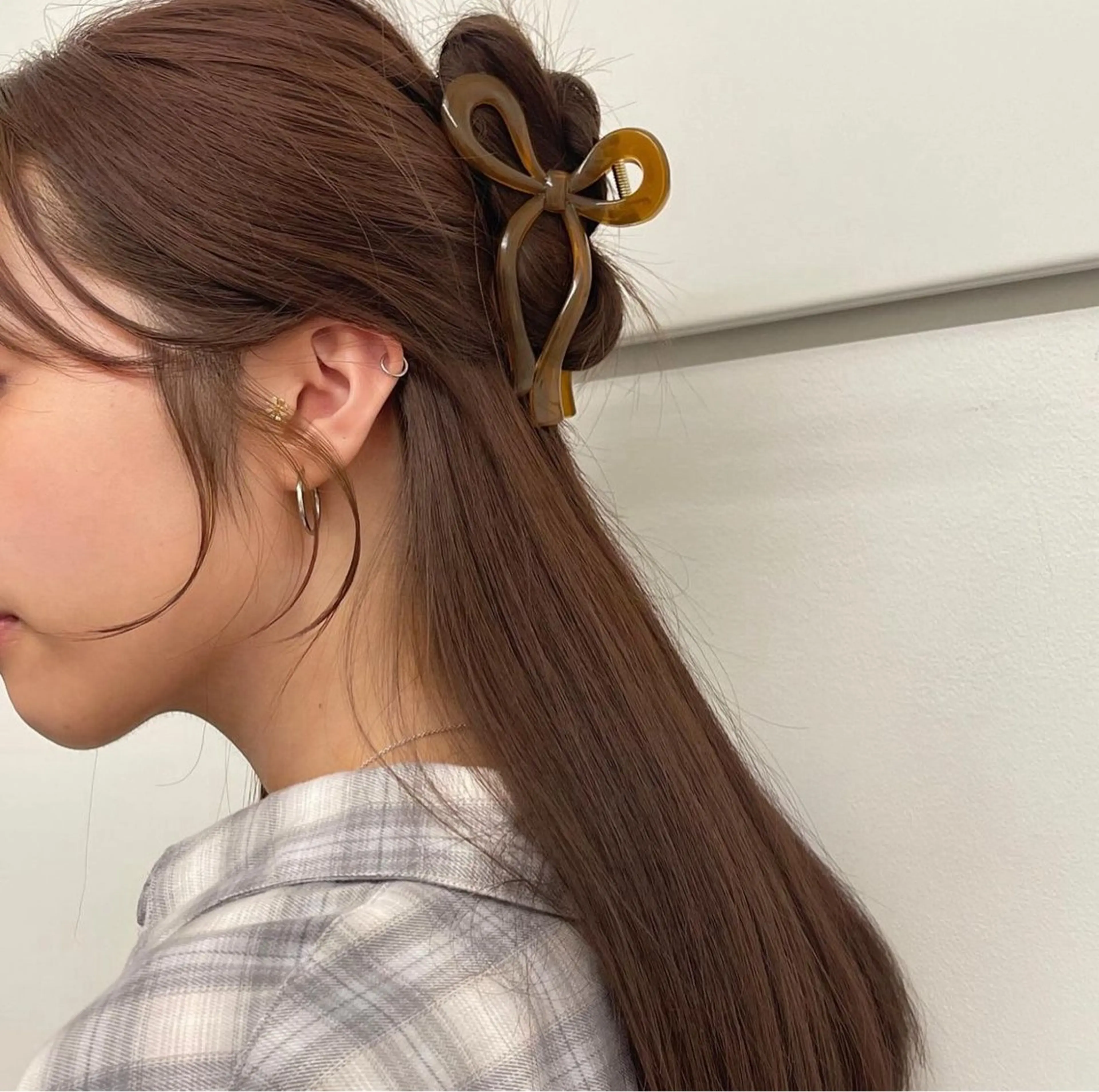 セミロング カラー ベージュカラー ブラウンカラー ブラウンベージュ 顔周りカット カット ヘアカラー ボブ/ポイントパ ーマ大阪梅田/みなみのヘアスタイル