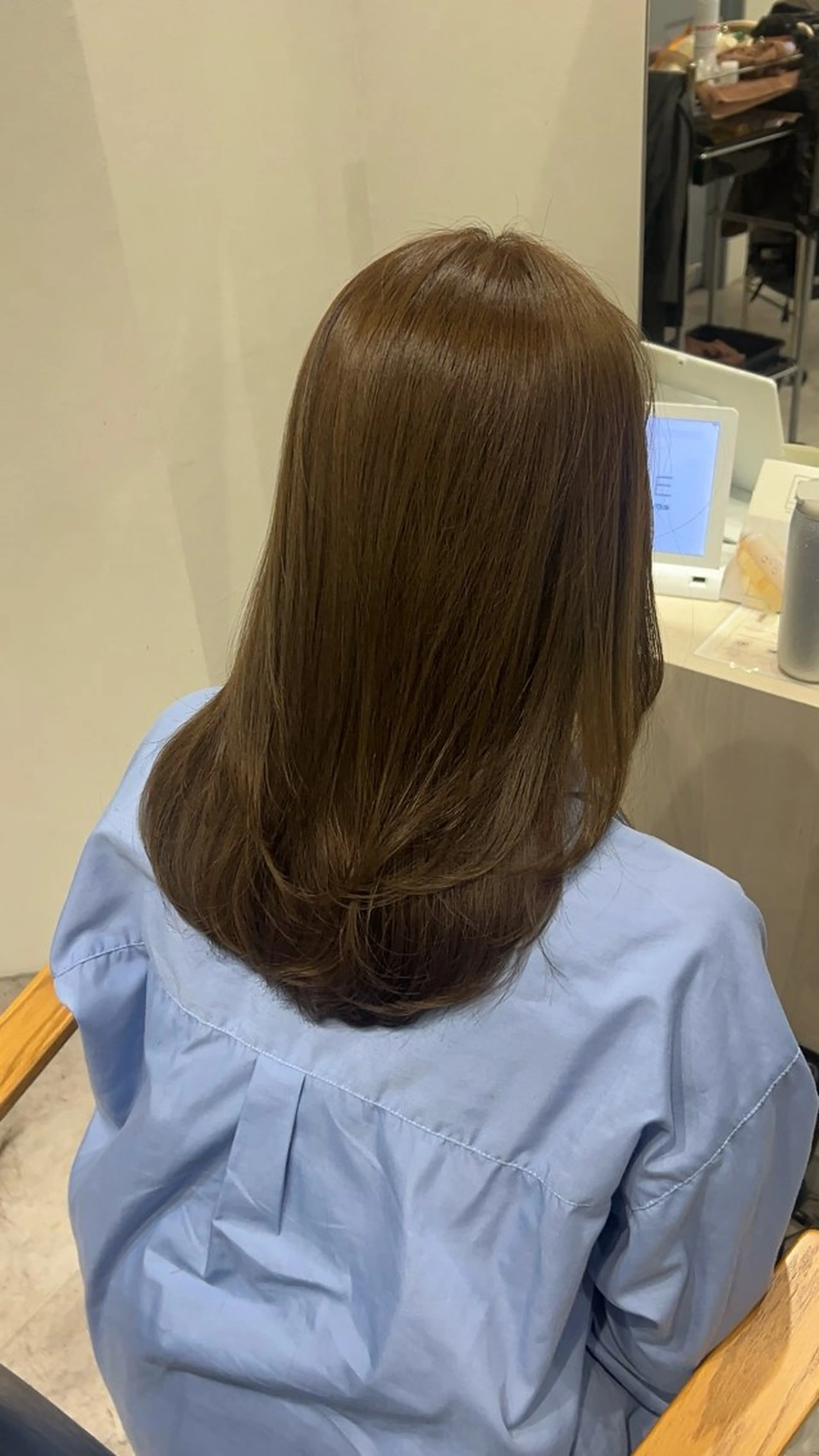 ミディアム カラー ヘアアレンジ ミディアムレイヤー レイヤーカット カット ヘアカラー ボブ /ニュアンス/ satomi🧸💖のヘアスタイル