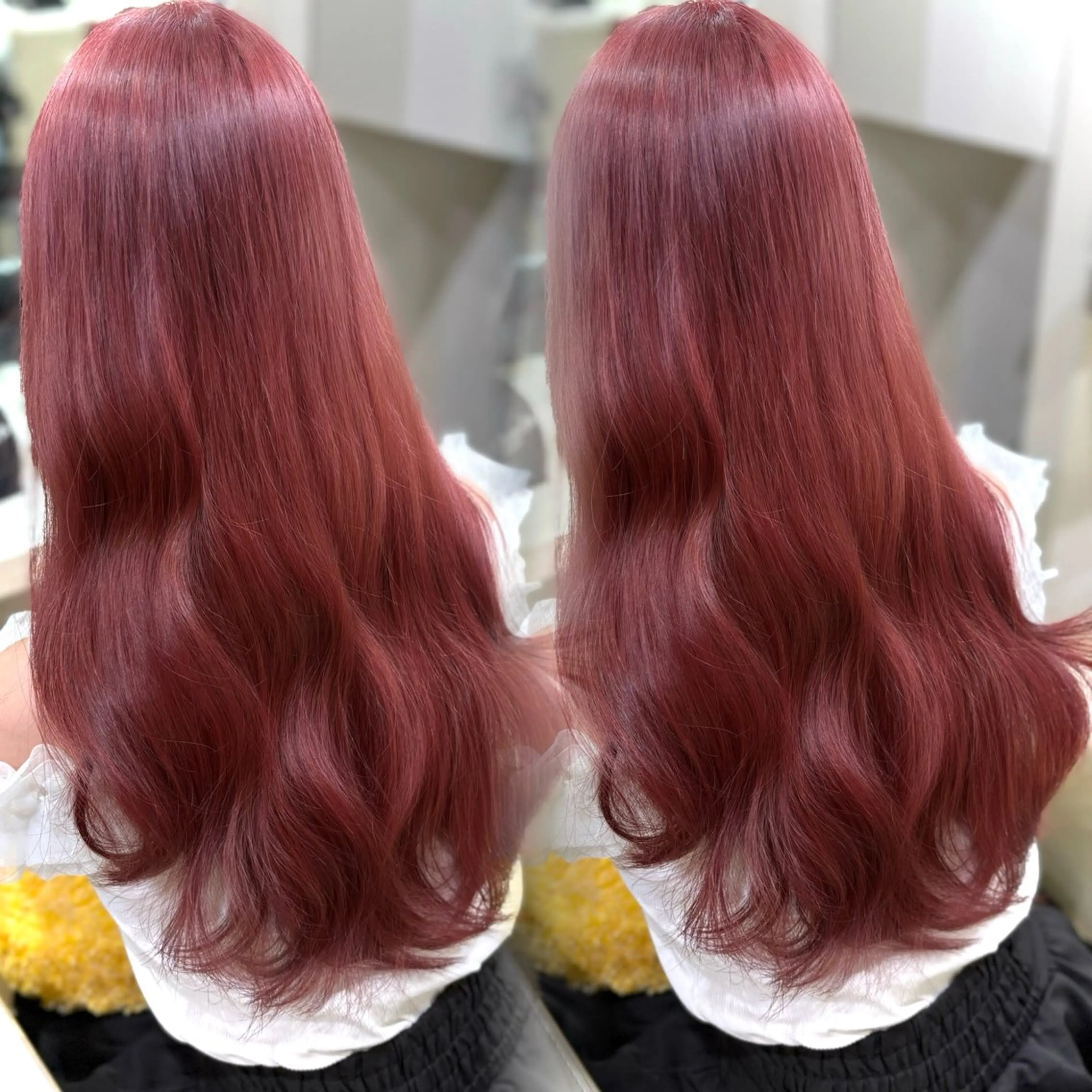 ロング カラー ブリーチ ピンクカラー ヘアカラー トリートメント 🎀艶髪/韓国❤︎ 新宿Kanaのヘアスタイル