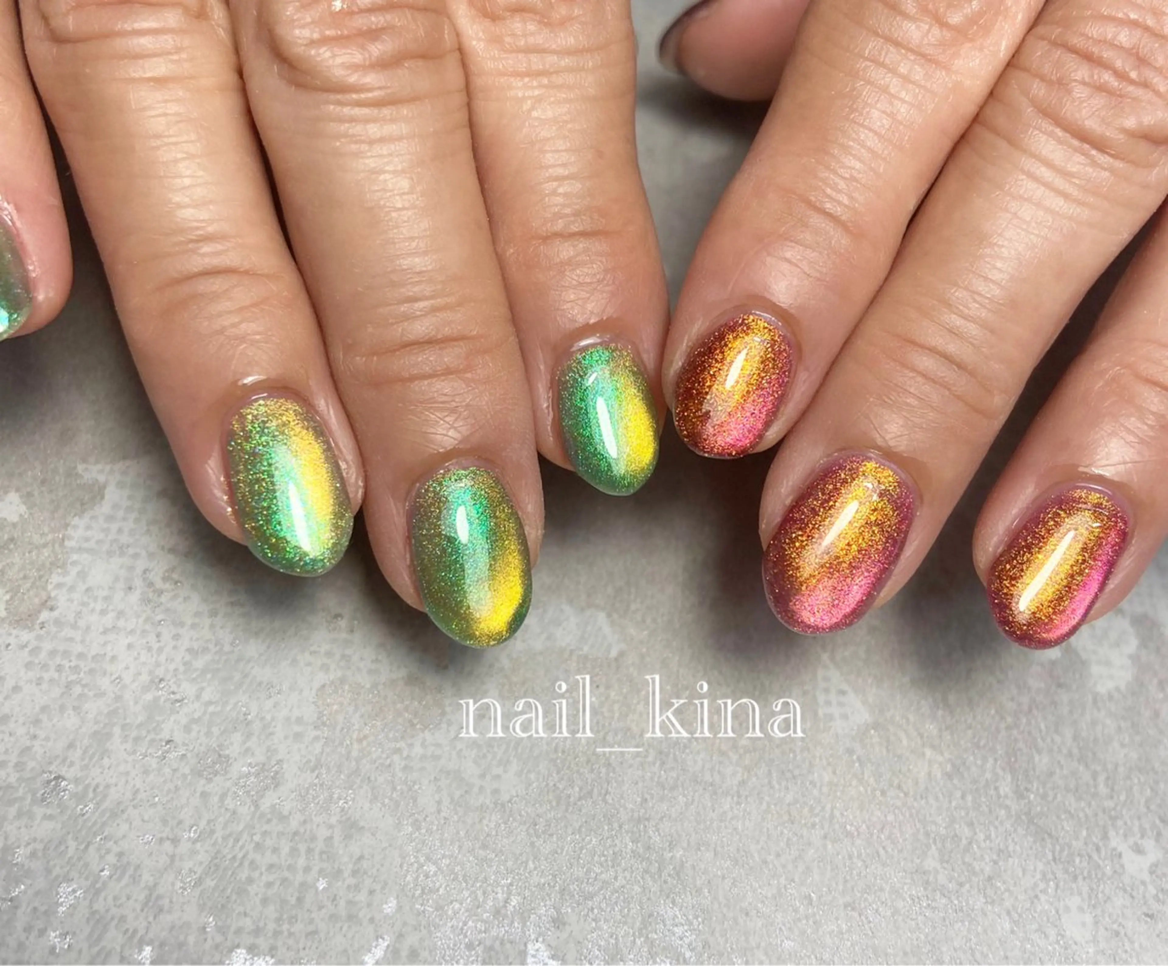 ネイル マグネットネイル マグネットワンカラー ワンカラーネイル ハンドネイル nail_ kinaのネイルデザイン