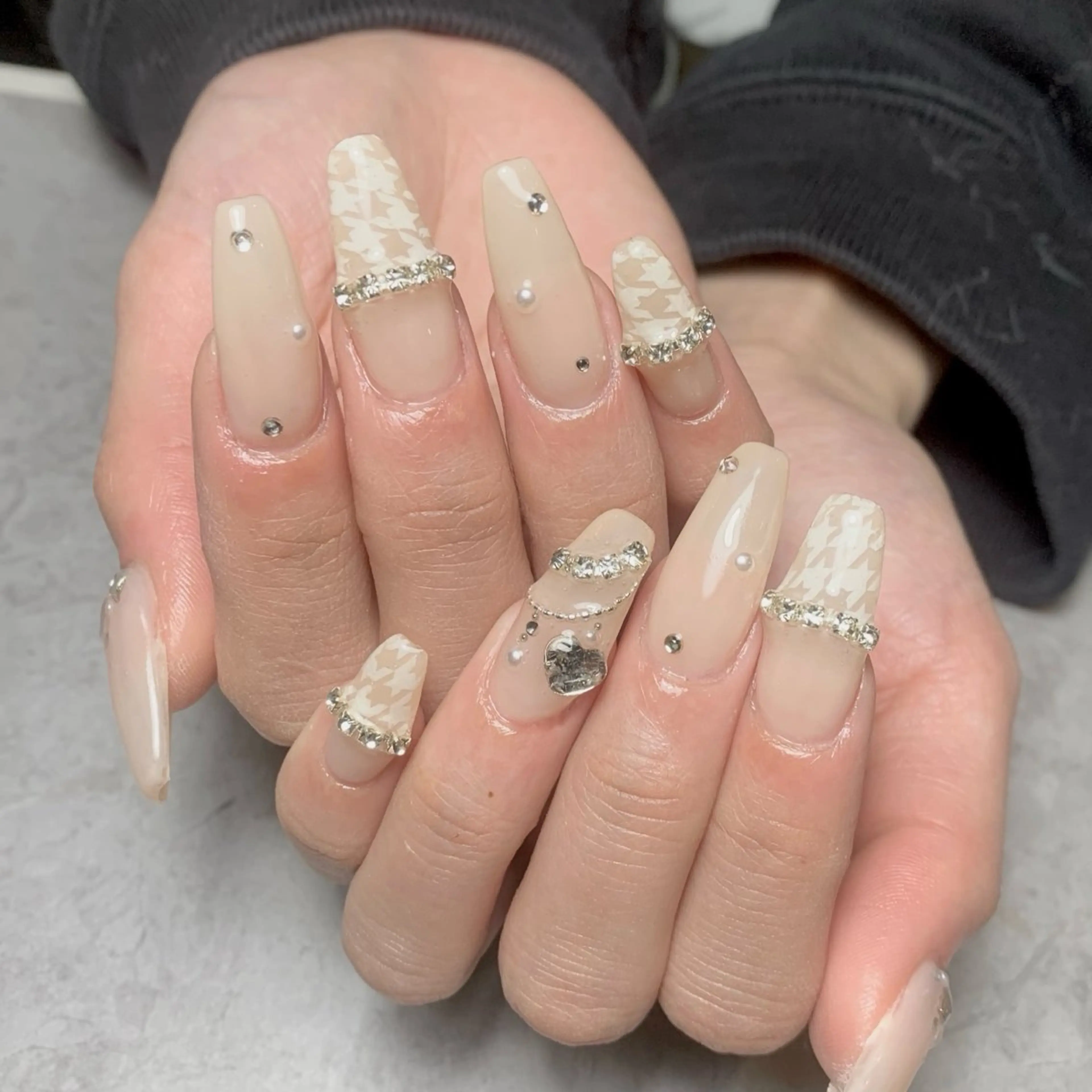 ネイル フレンチネイル キラキラネイル 韓国ネイル ワンホンネイル ハンドネイル Nail Salon Lillion【リリオン】所属・lillion karenのネイルデザイン