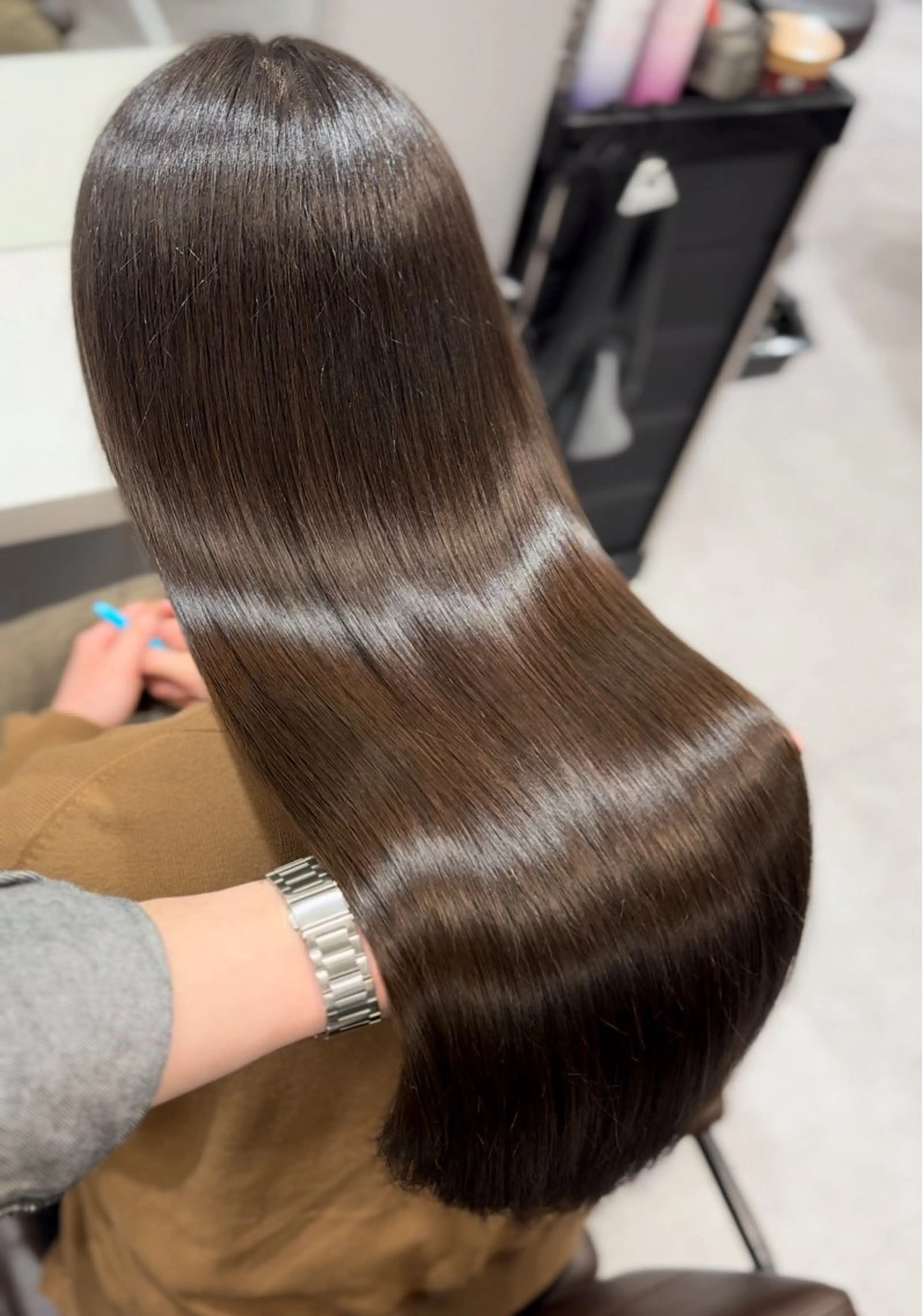 ロング 髪質改善 縮毛矯正 トリートメント 酸性ストレート カット ヘアカラー 縮毛矯正 トリートメント 髪質改善×縮毛矯正 Core梅田　片山のヘアスタイル