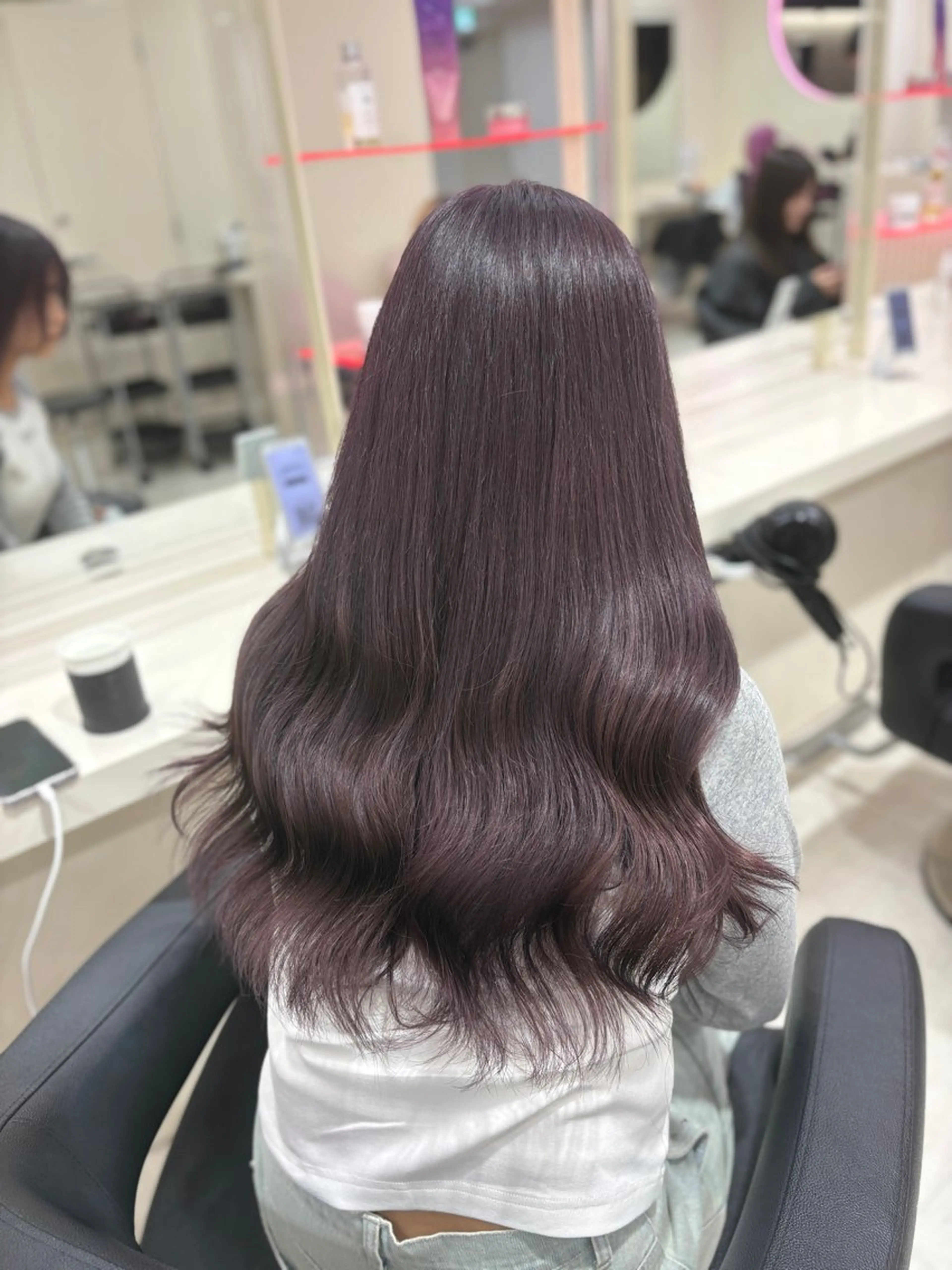 ロング ヘアカラー トリートメント ヘアセット 💗暖色カラー💗 ツヤ髪💗Mayaのヘアスタイル