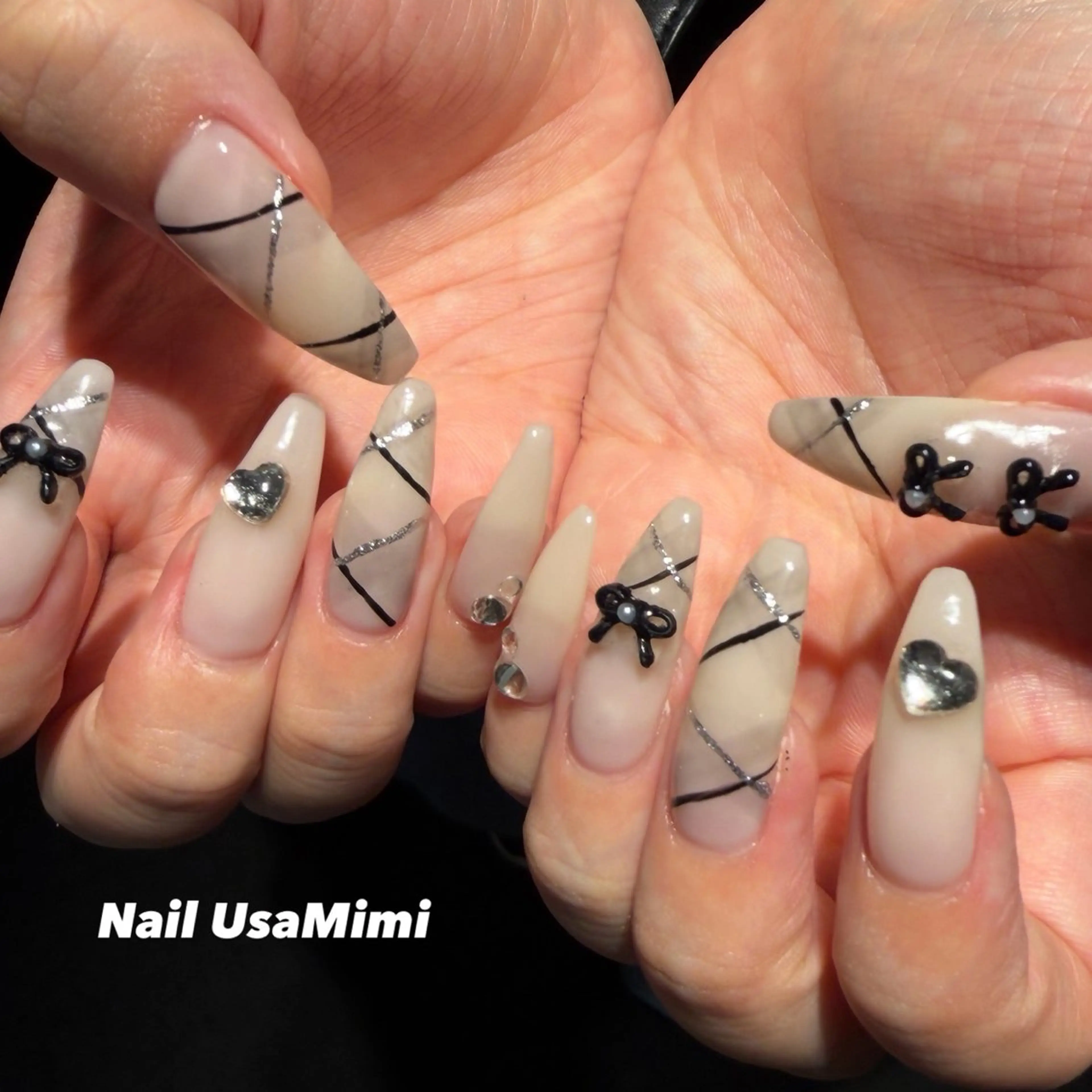 ロング ハンドネイル 本町Nail Usa Mimi SAKIのネイルデザイン