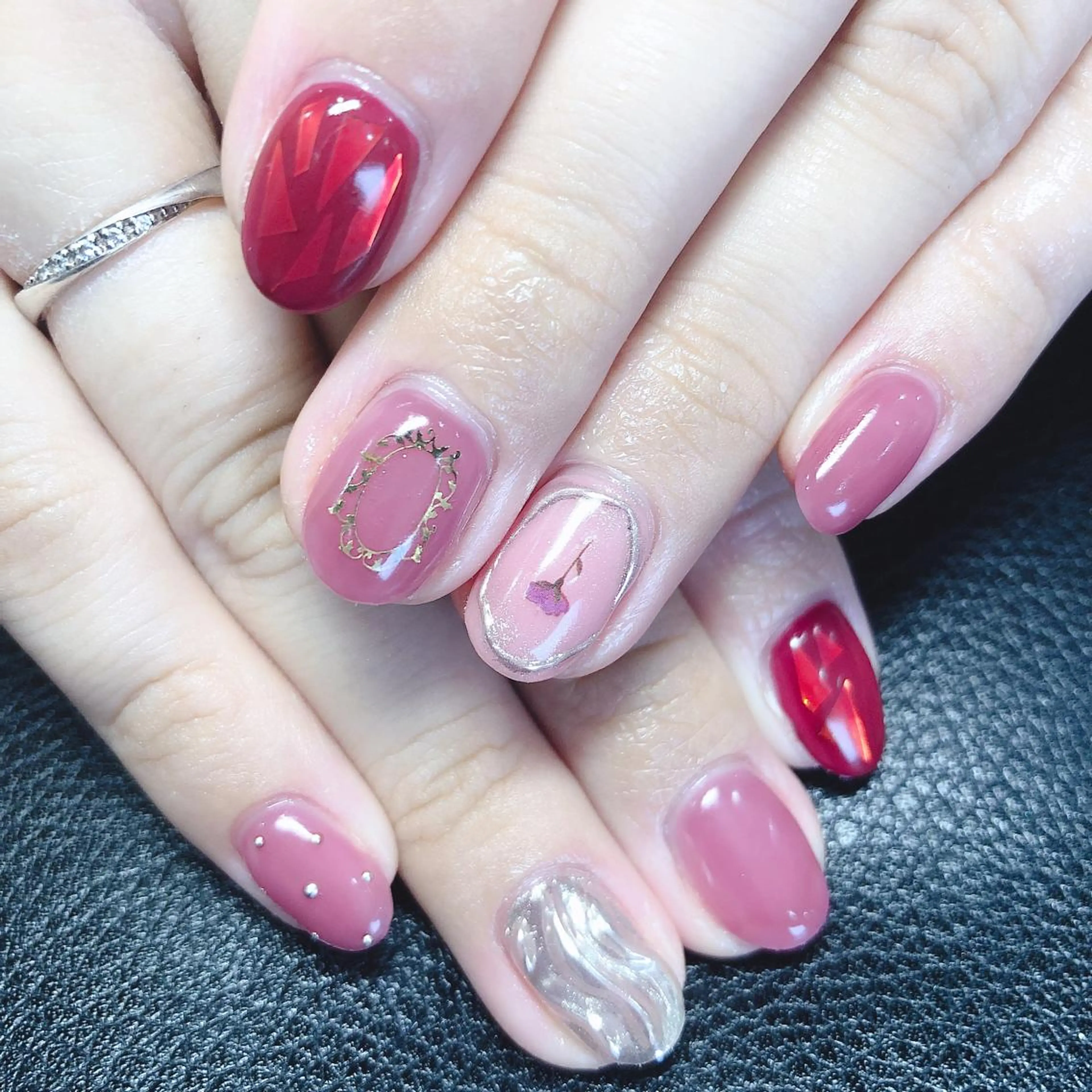 ネイル ミラーネイル ピンク Nail salon  Stella所属・Nail salon Stellaのネイルデザイン