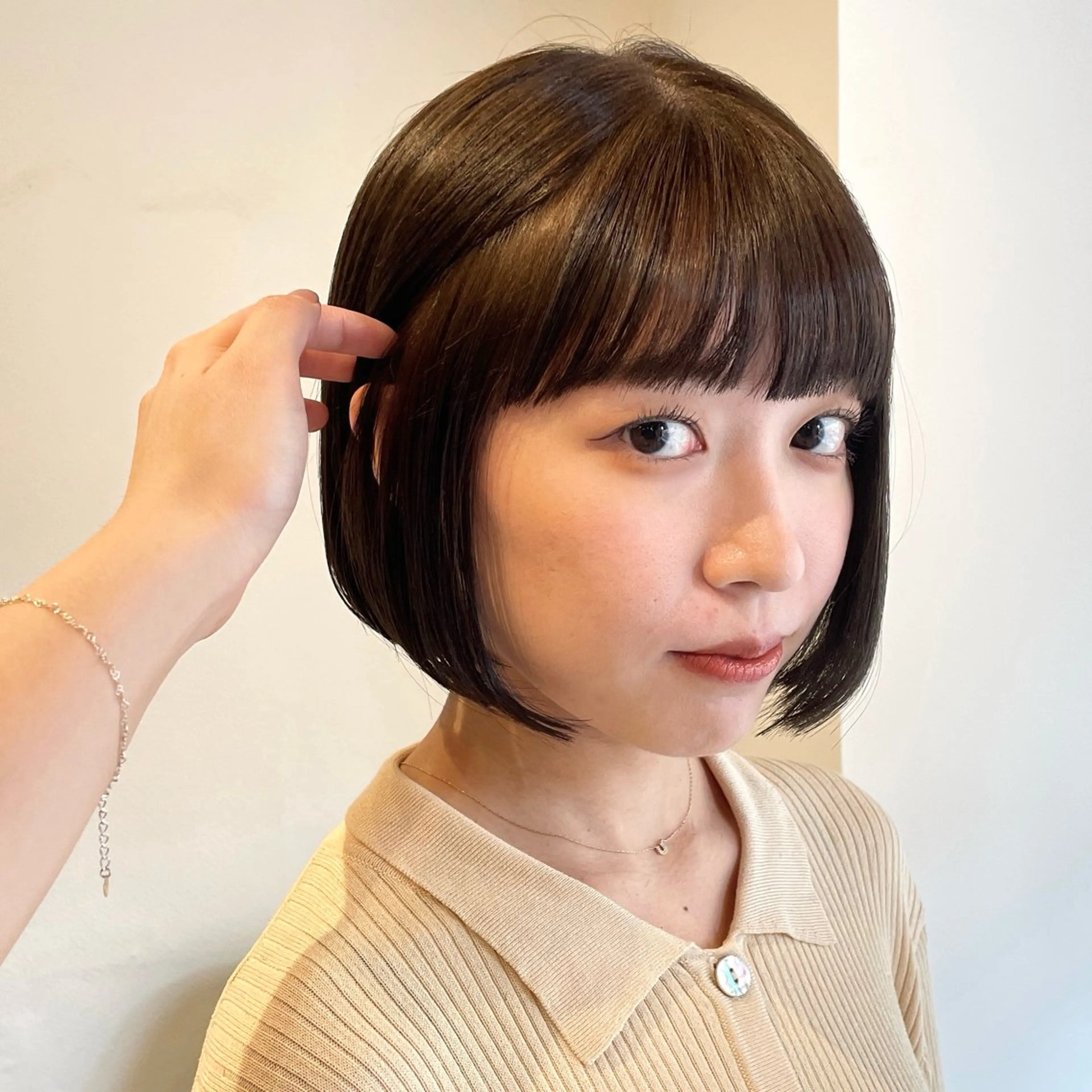 ショート ボブ ワイドバング カット ヘアカラー トリートメント note所属・韓国風/レイヤー/ note アヤナのヘアスタイル