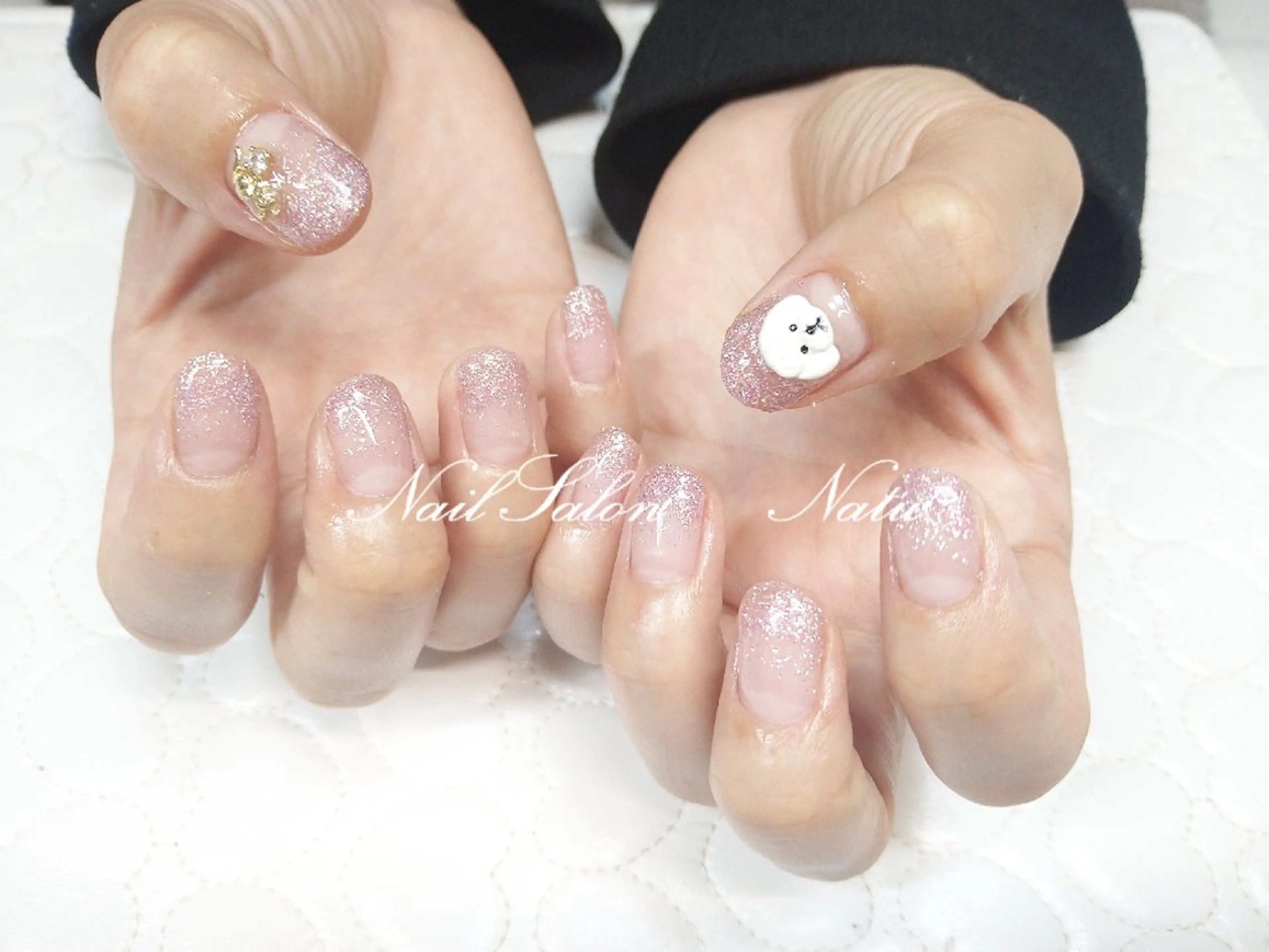 ネイル クリアネイル ラメ(グリッター) ラメグラデーション nailsalon　 Natuのネイルデザイン