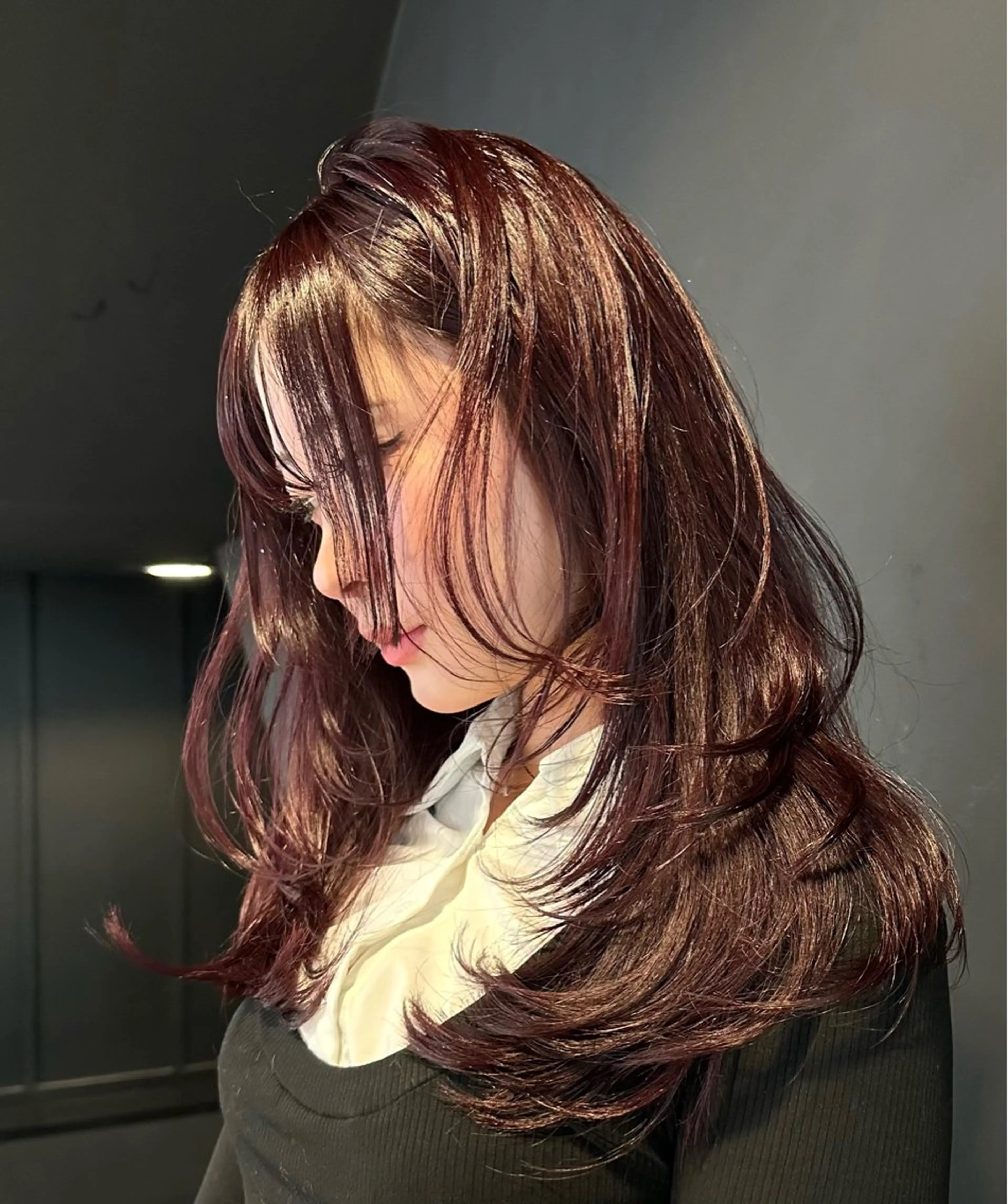 カラー 透明感カラー レッドカラー ヘアカラー 山田 真弥のヘアスタイル