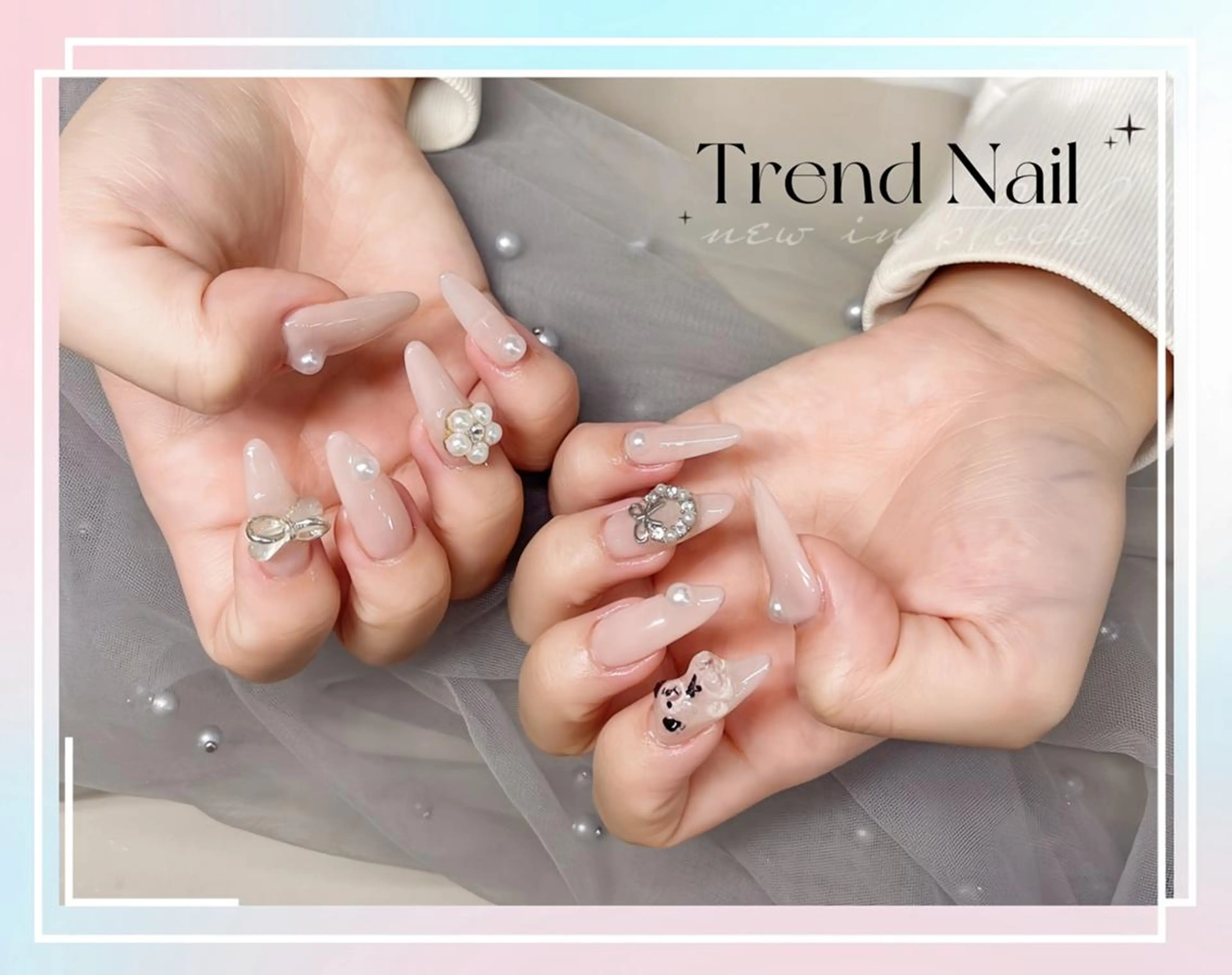 ロング Dione Nail 長さだし モデル募集のネイルデザイン