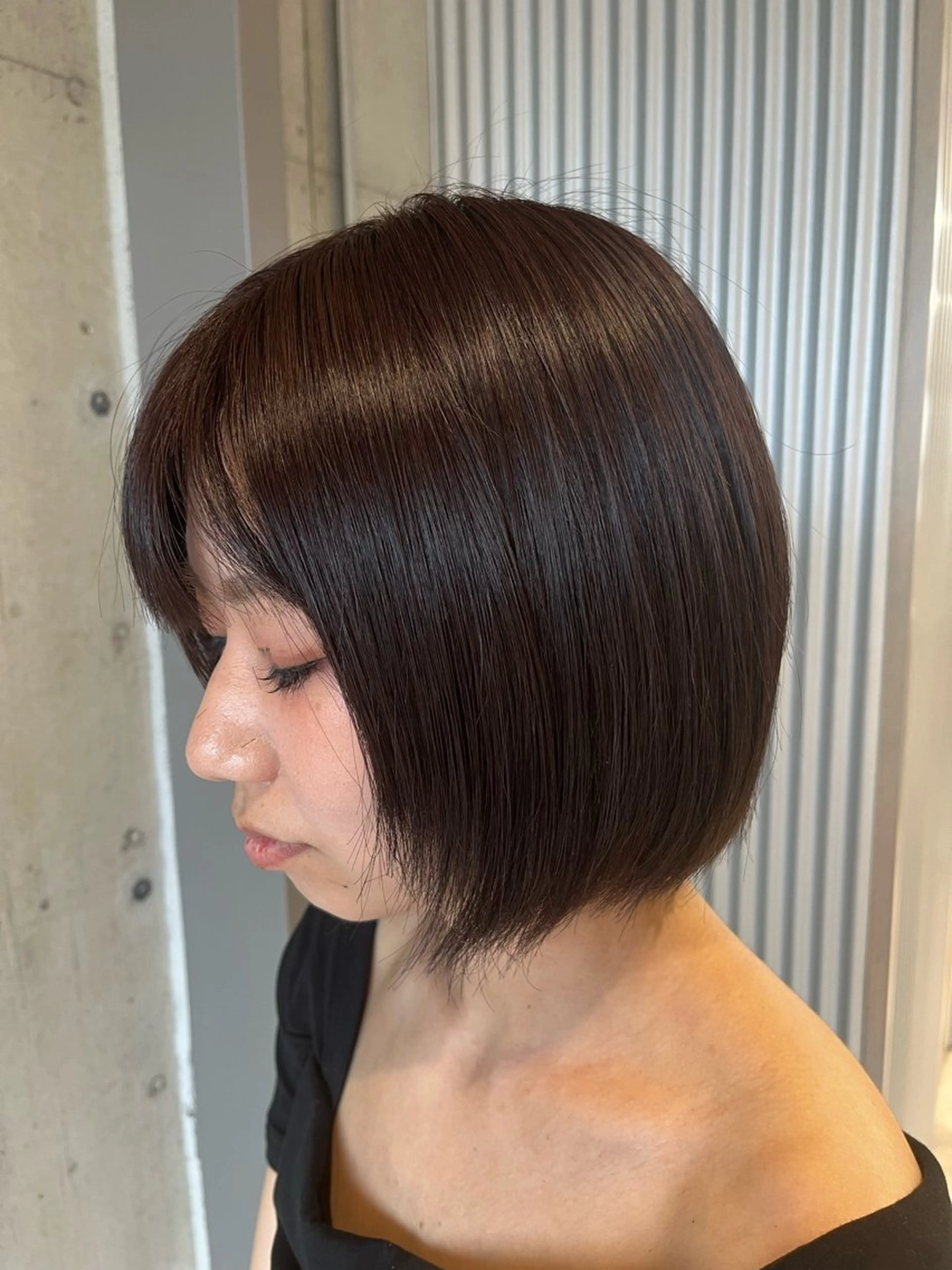 ミディアム カラー ヘアアレンジ カット ヘアカラー トリートメント 透明感カラー・ボブ リクト📸のヘアスタイル