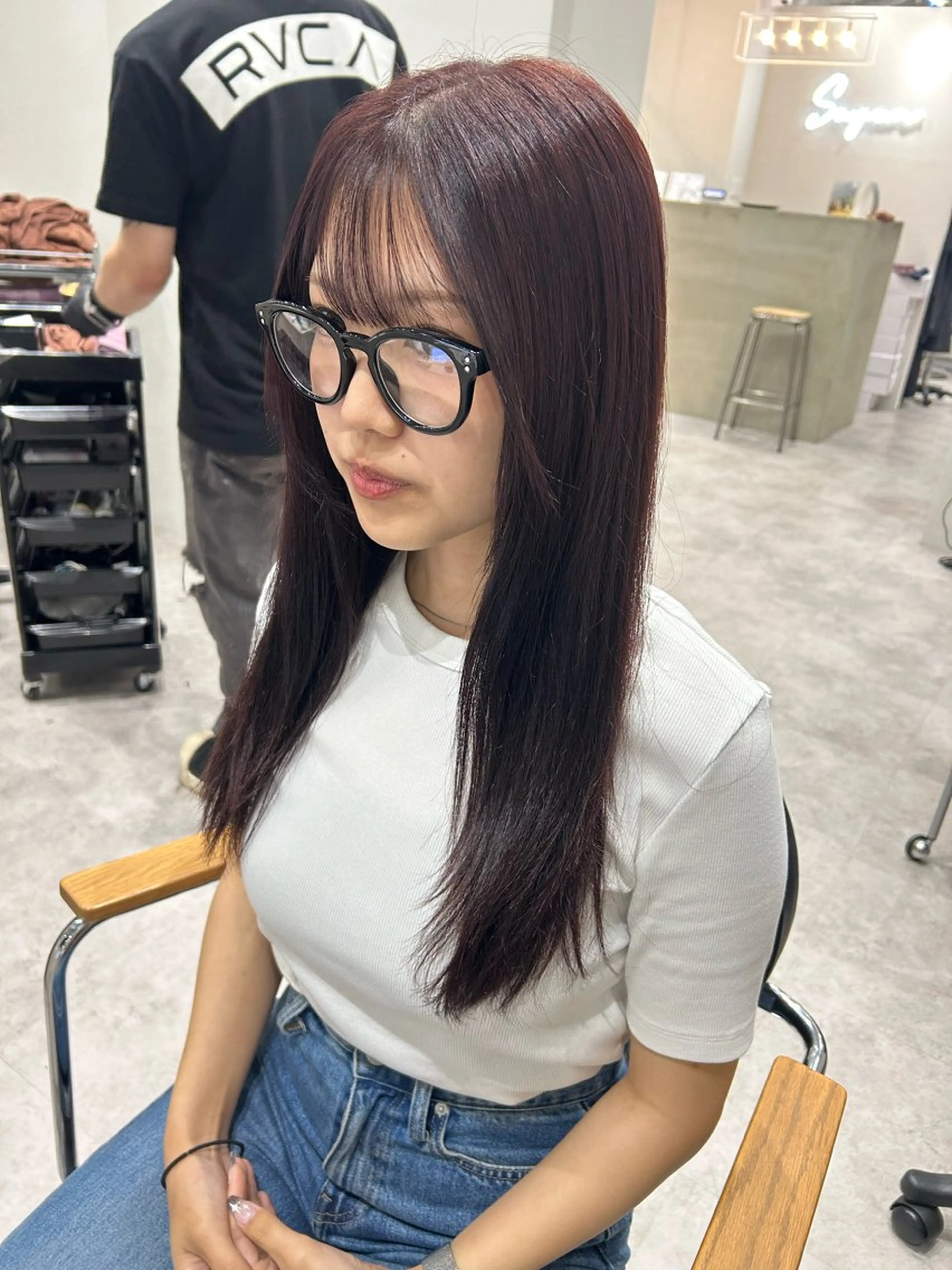 ロング カラー ヘアアレンジ ボルドーカラー ヘアカラー ボブ /ニュアンス/ satomi🧸💖のヘアスタイル