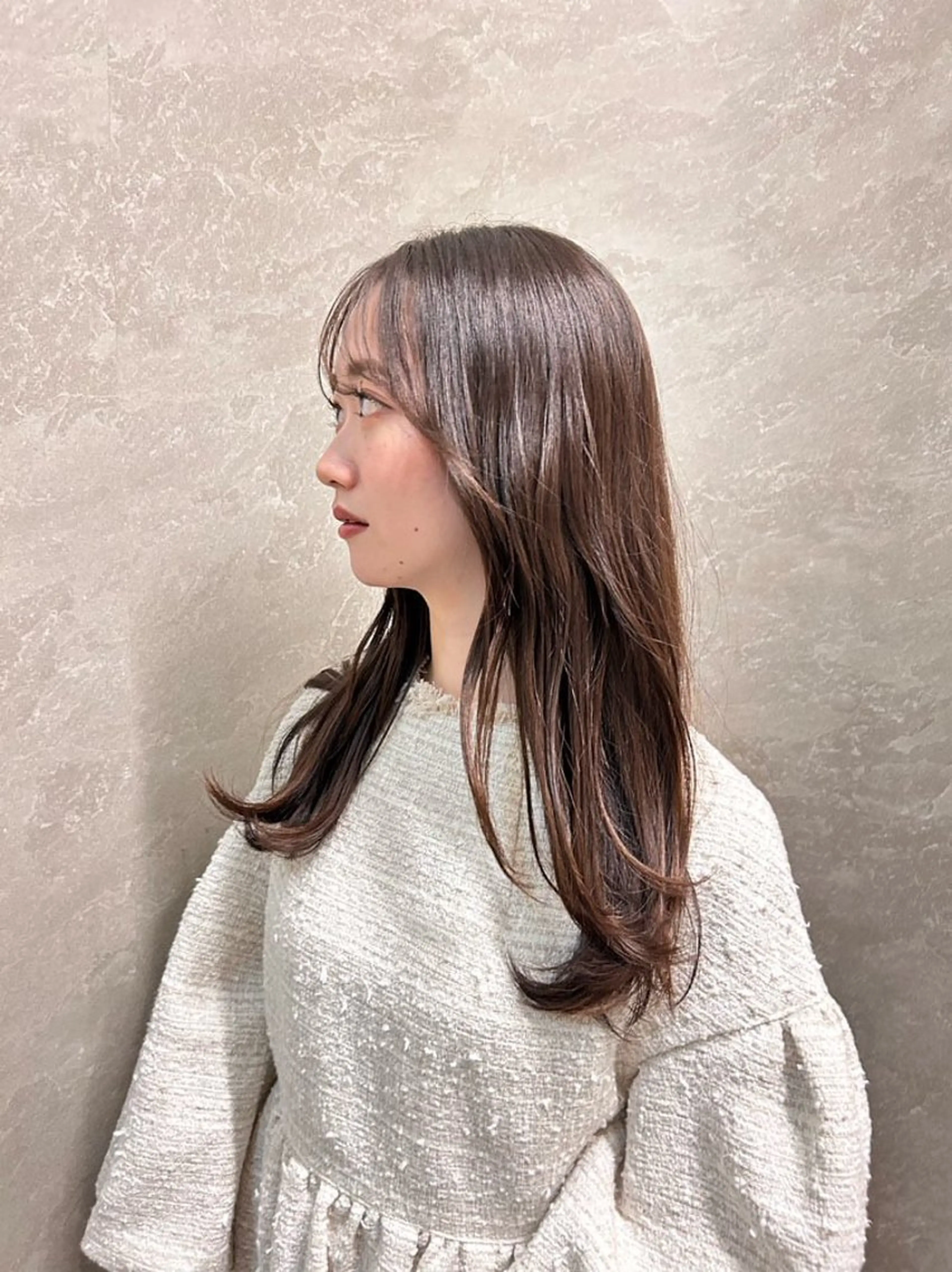 セミロング 髪質改善 縮毛矯正 ally新百合ヶ丘 フジムラユウスケのヘアスタイル