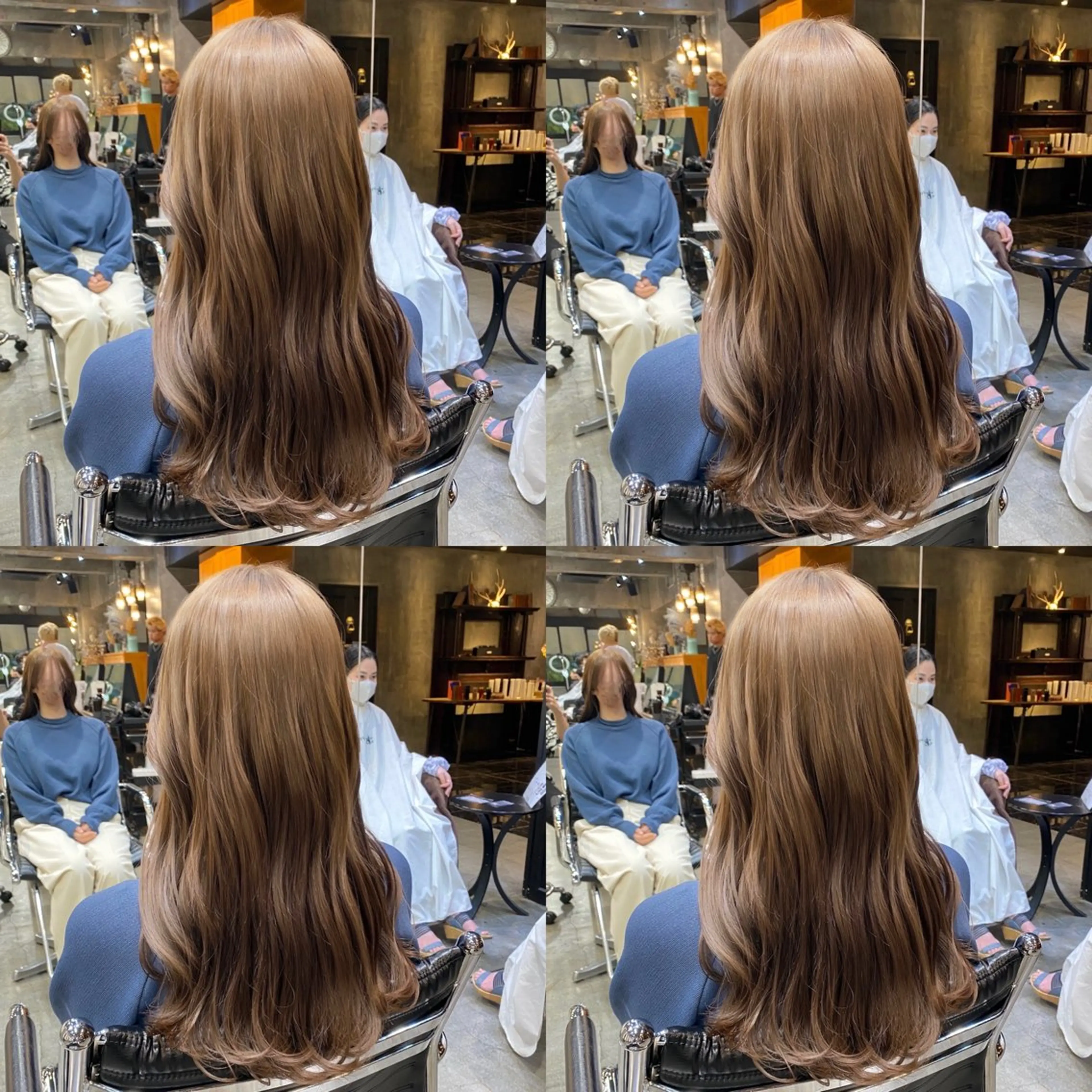 セミロング カット ヘアカラー ブリーチなしダブル カラー🧸🐺陽介のヘアスタイル