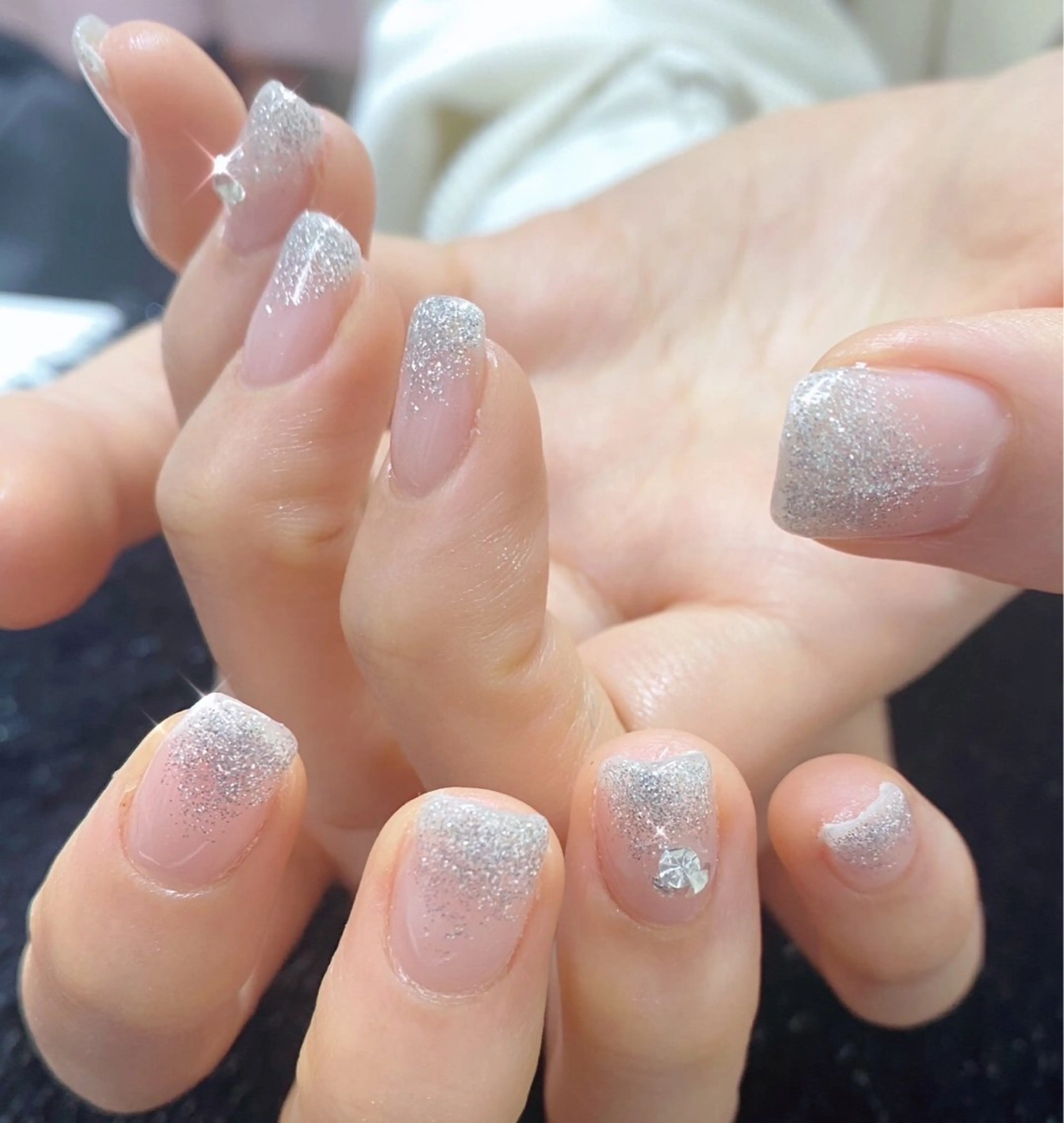 ネイル フレンチネイル ジェルネイル ガラスフレンチ グラデーション 韓国ネイル ハンドネイル ハンドケア 大門浜松町 ネイルのネイルデザイン