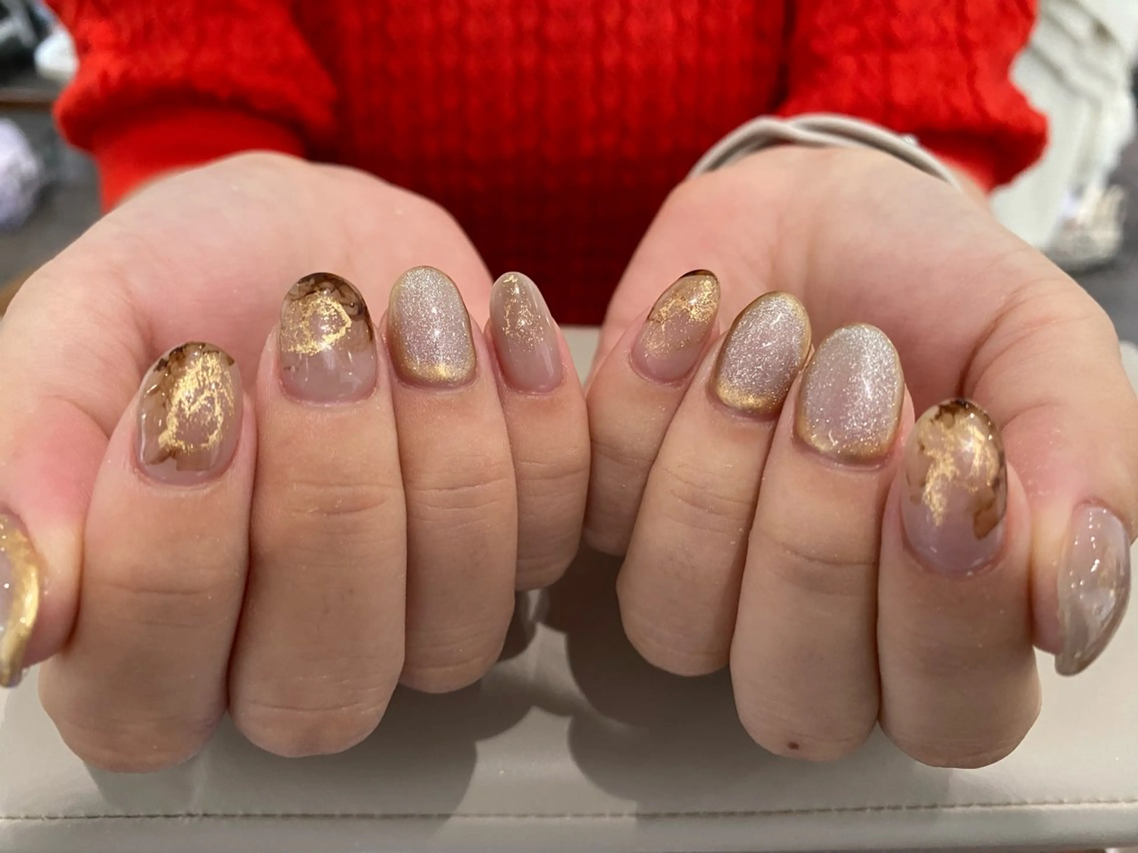 ネイル ゴールド Yarm As Etel　。のネイルデザイン