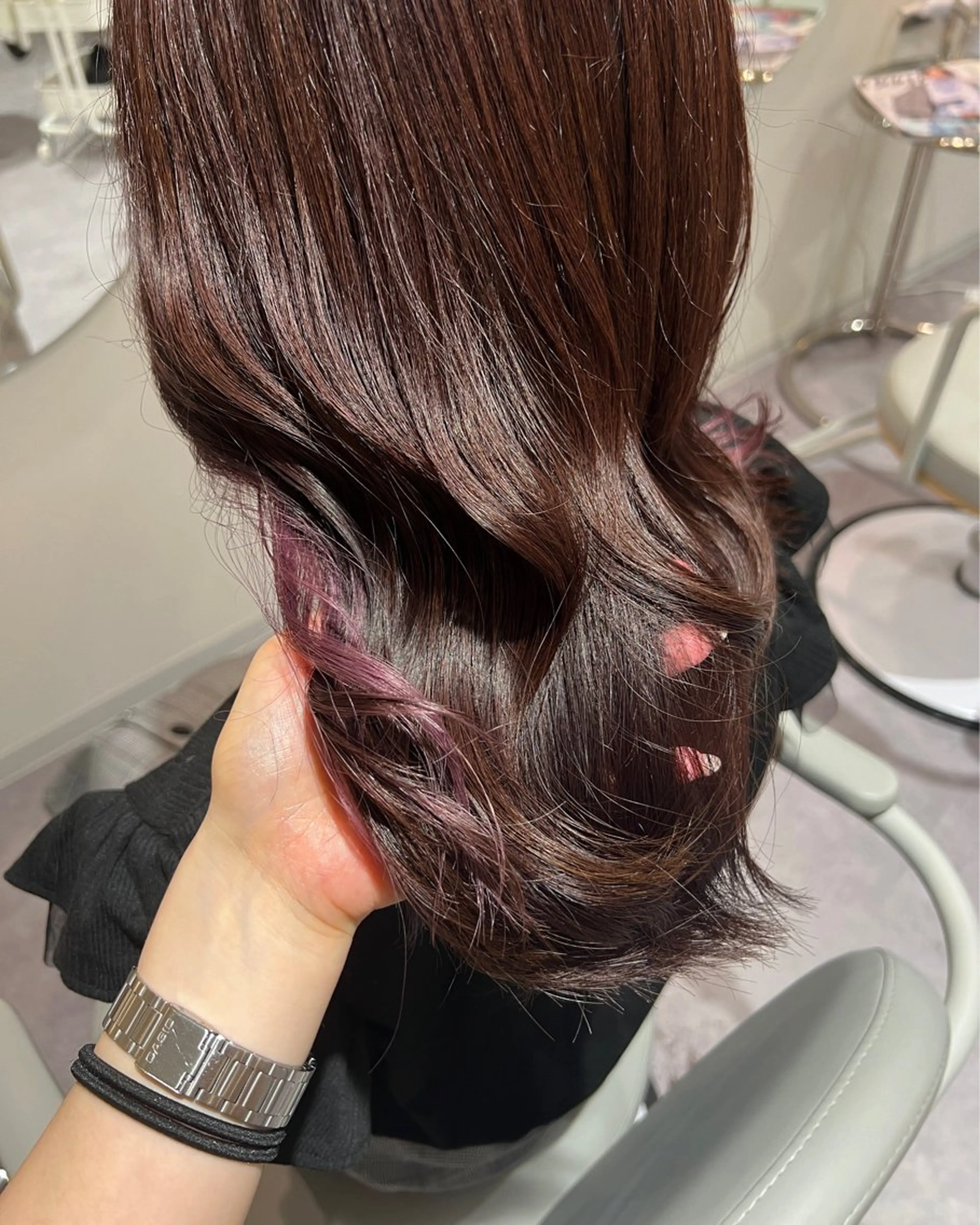 セミロング ピンクブラウン 美髪✨艶髪✨髪質改善 カラー特化🌙鈴屋和のヘアスタイル