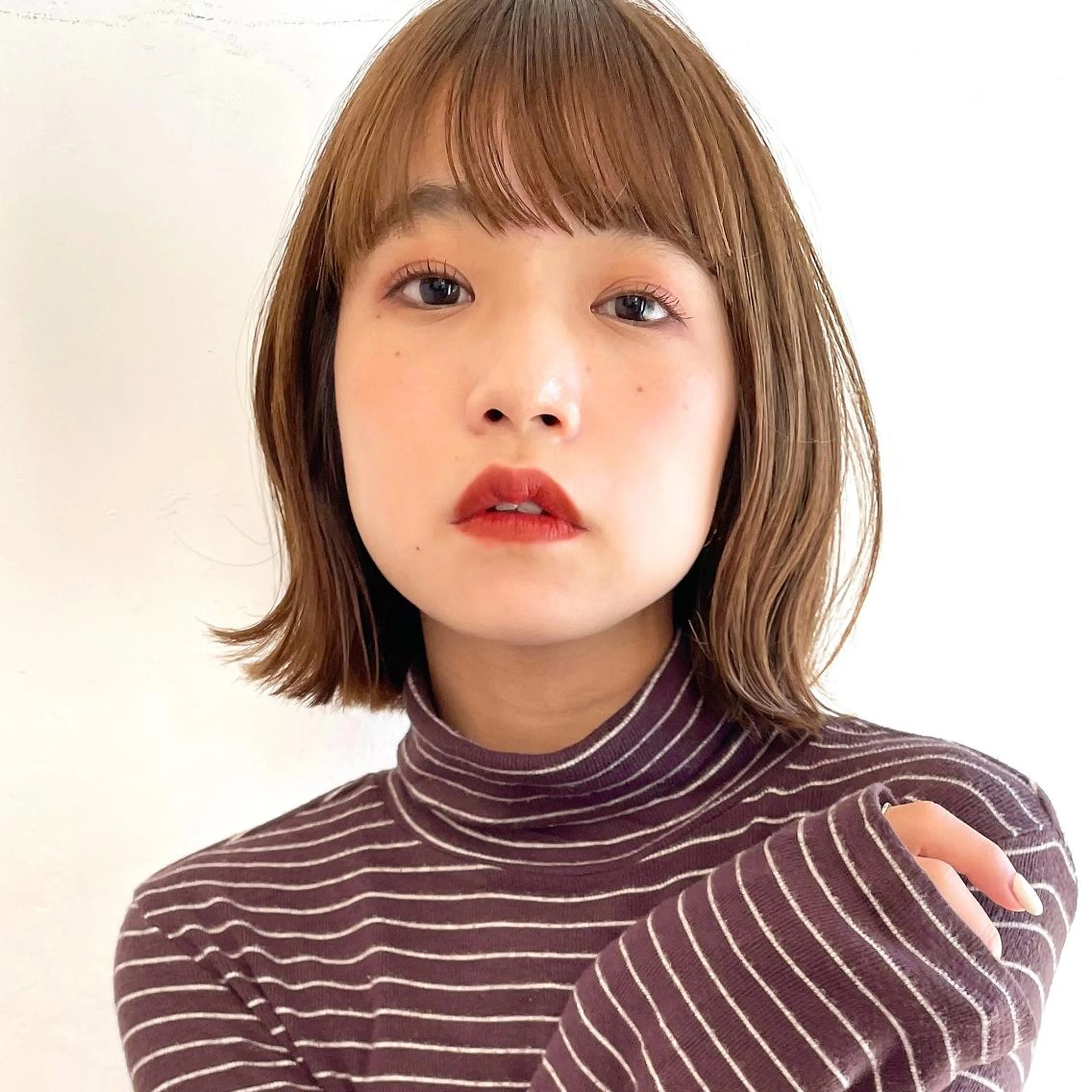 ミディアム カラー ヘアアレンジ ボブ OAK 学芸大学所属・秋葉萌　透明感カラー /レイヤー/ボブ♡のヘアスタイル