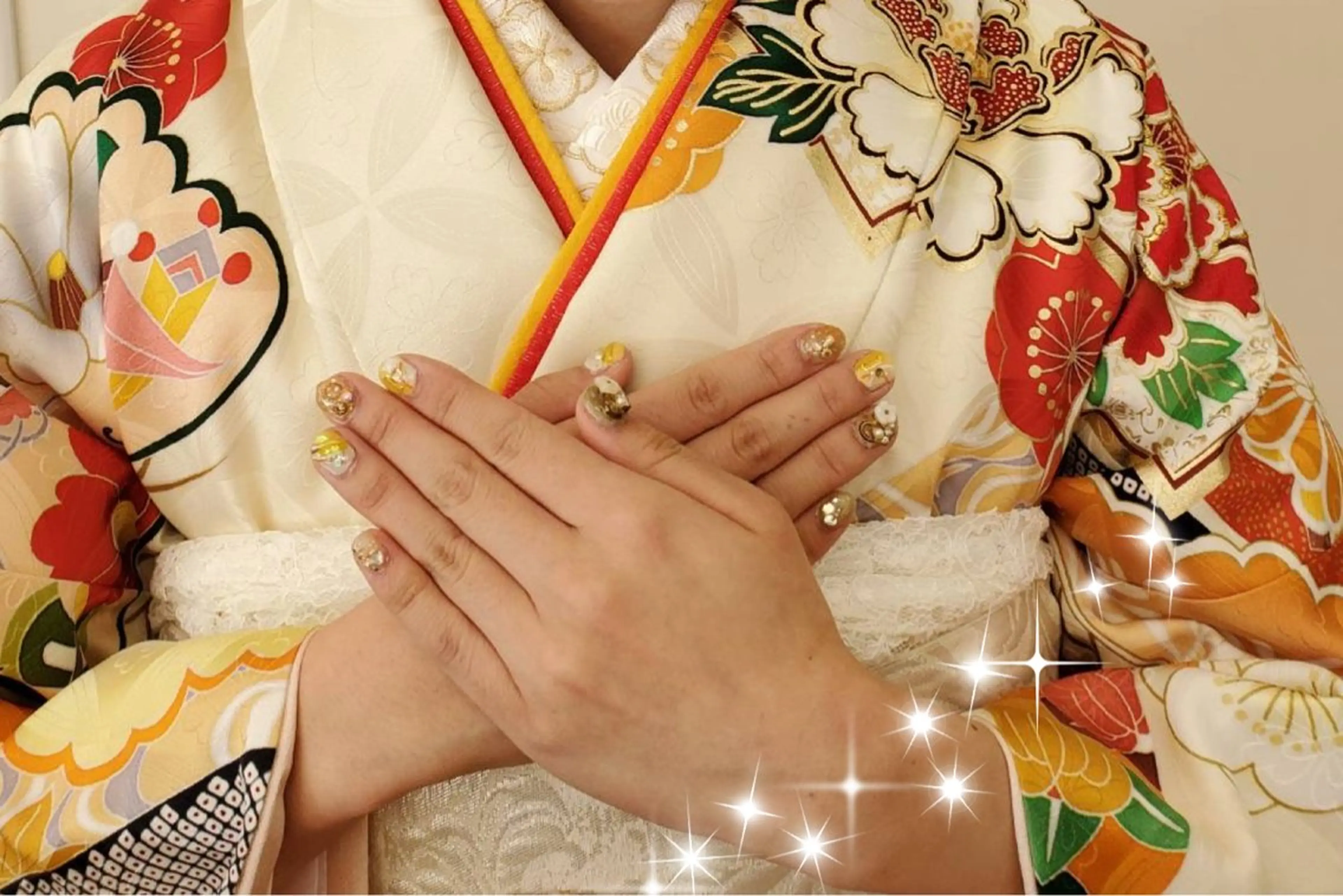 ネイル 成人式 フラワーネイル マグネットネイル NAIL★M 真紀のネイルデザイン