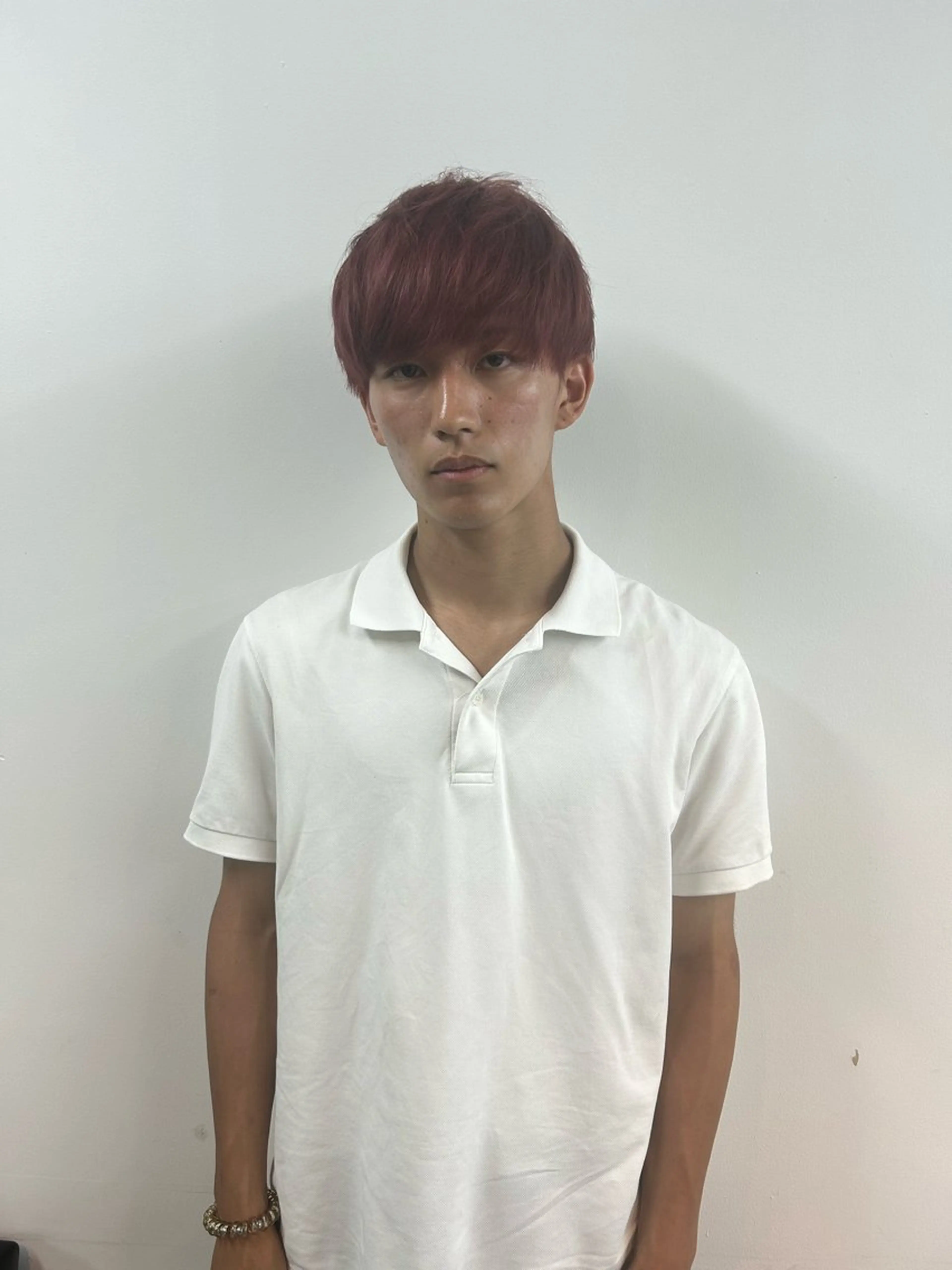 ショート カラー メンズ メンズブリーチ ブリーチ ピンクカラー レッドカラー メンズパーマの達人 /タカシマダイスケのヘアスタイル