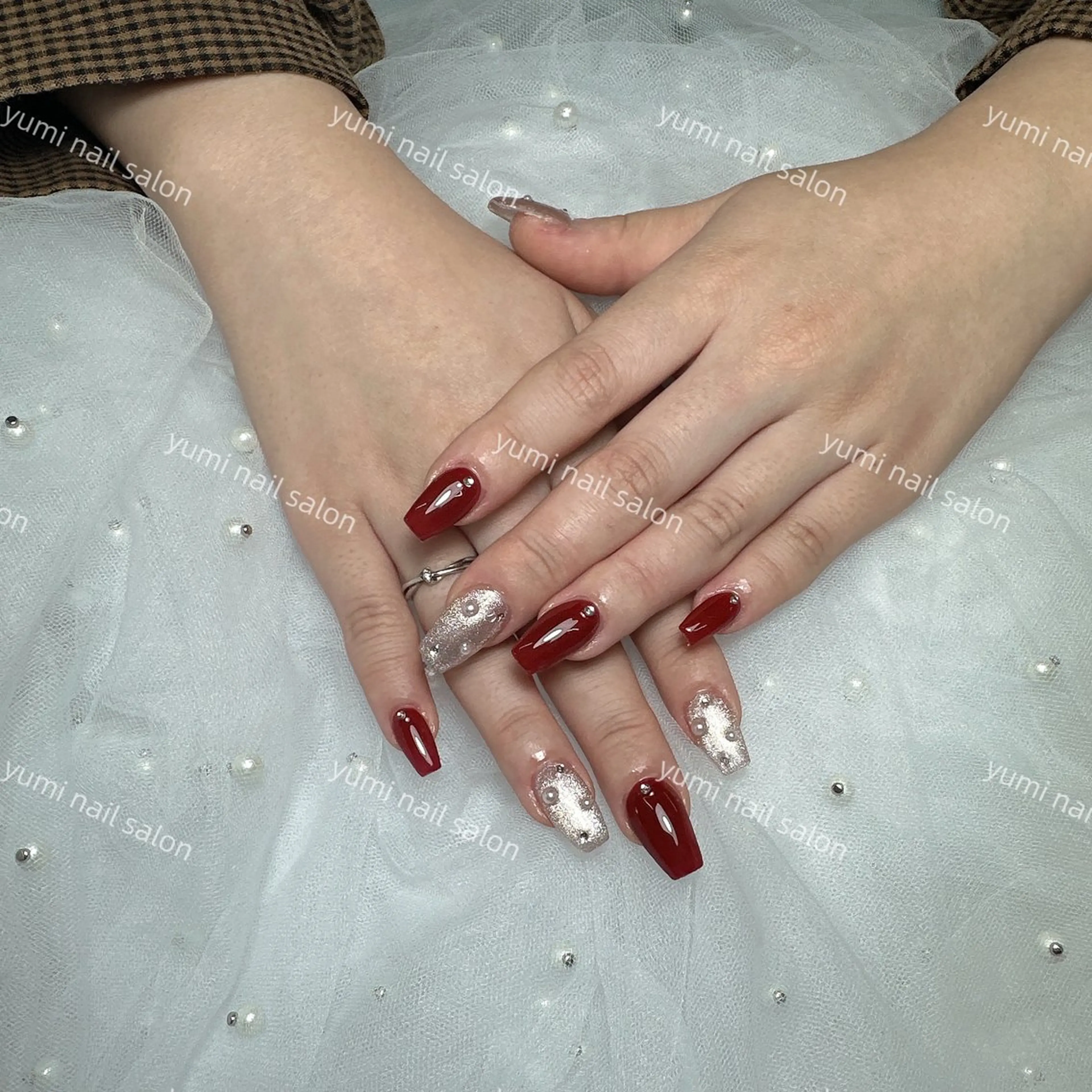 ネイル Yumi ジェル& チップ長さだしのネイルデザイン