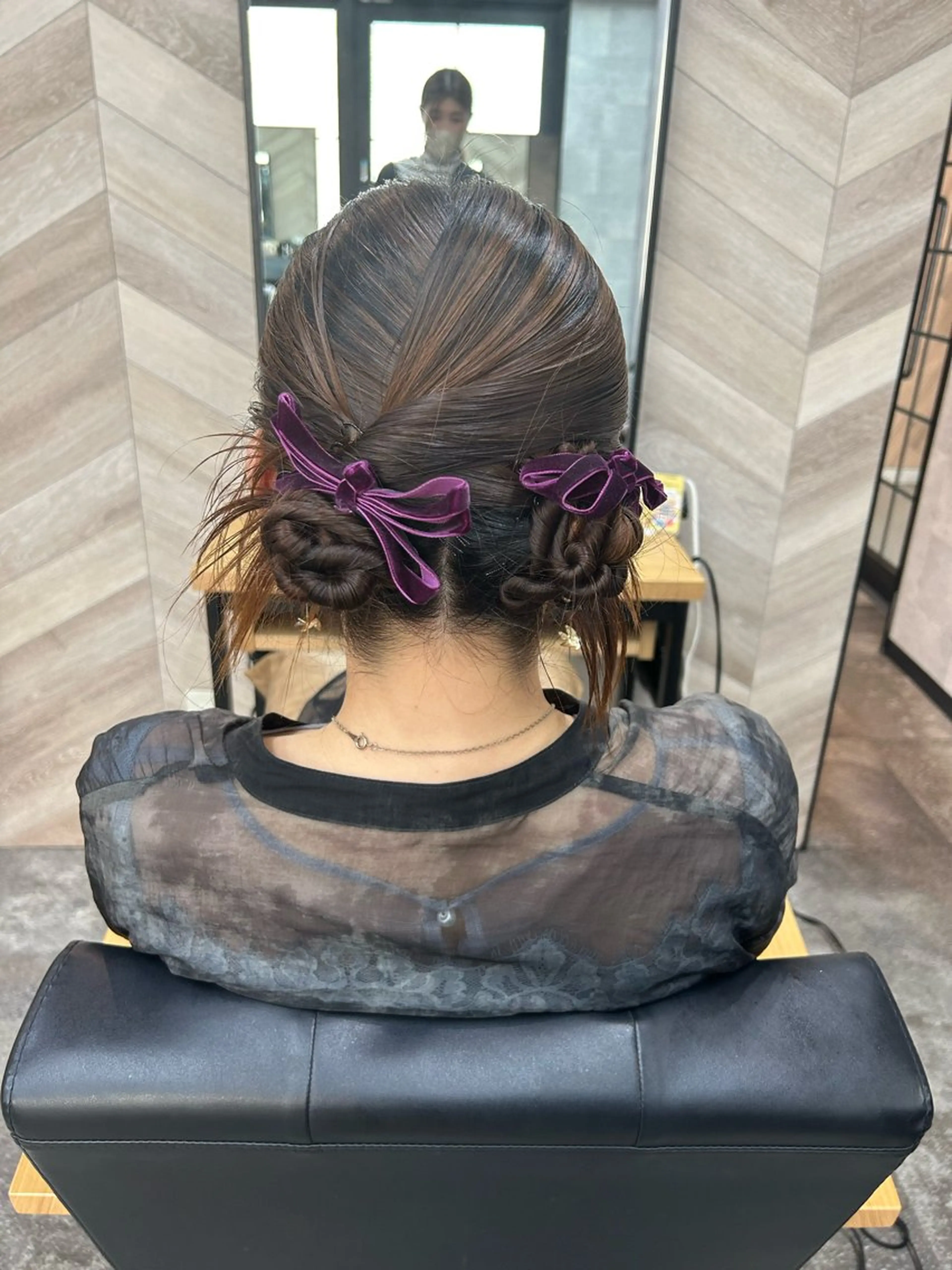 セミロング ヘアアレンジ ヘアセット 飯塚 沙衣のヘアスタイル