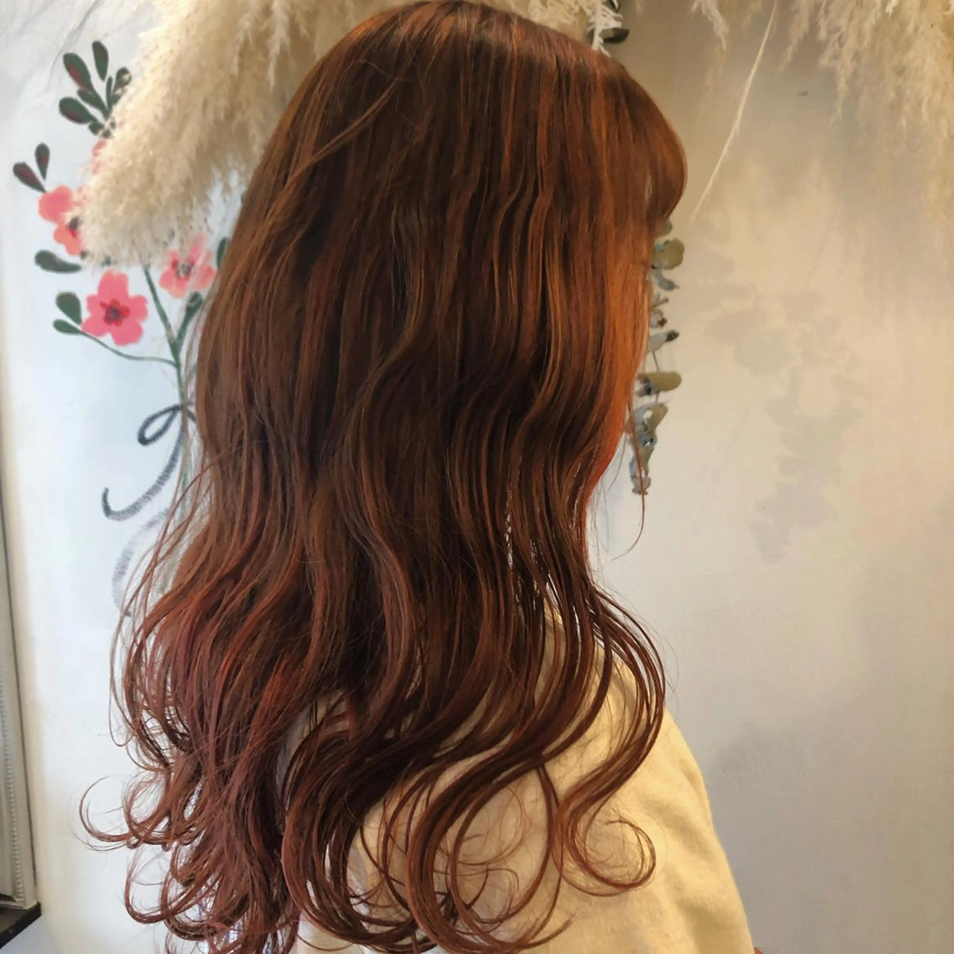 ロング カラー ヘアアレンジ ブリーチ ブリーチなしカラー オレンジ 髪の悩みを解決！ 那須達敦のヘアスタイル