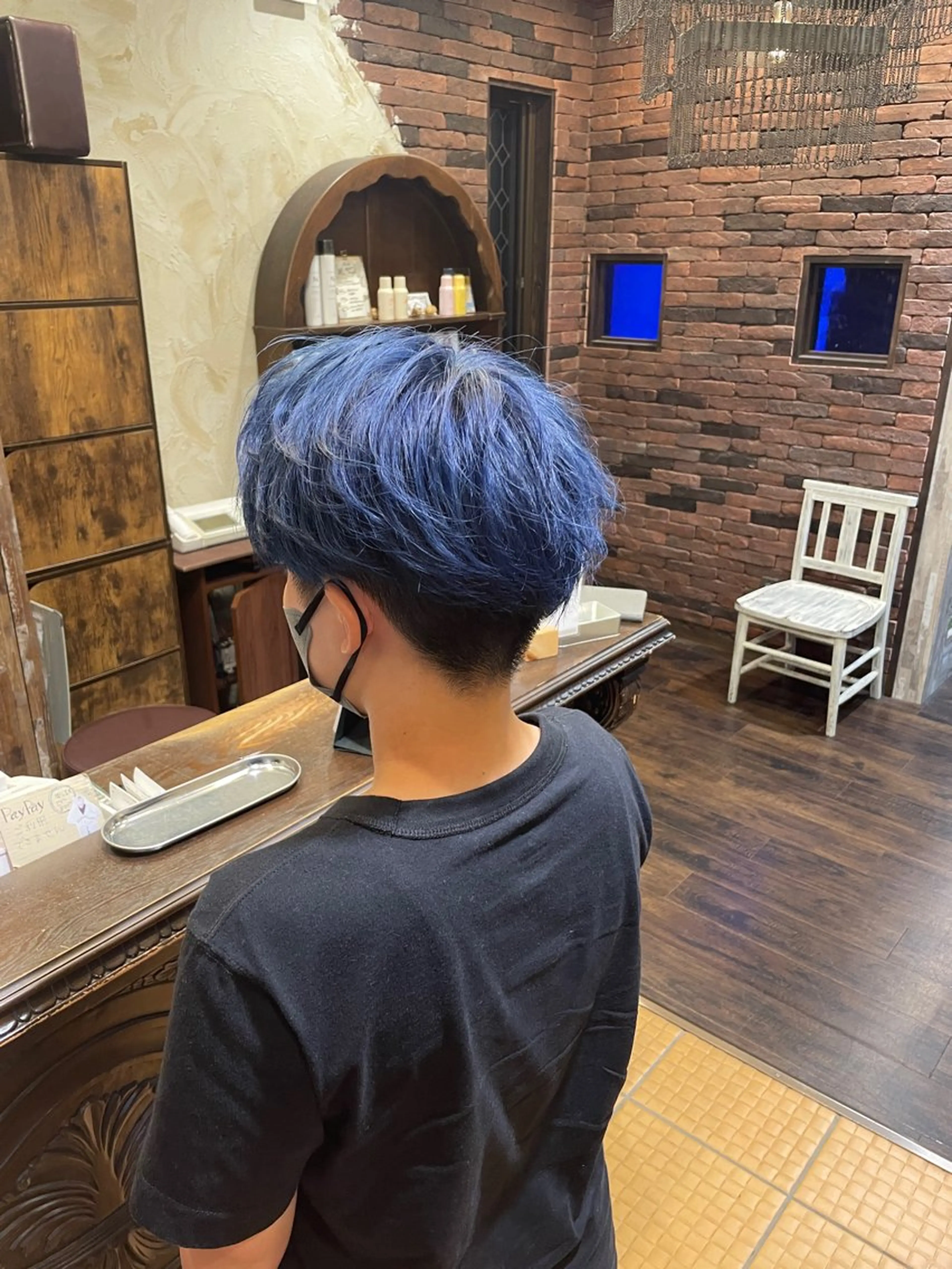 ショート カラー ヘアアレンジ ブルーカラー ヘアカラー ヘアセット 小野寺祐希人 Calbariのヘアスタイル