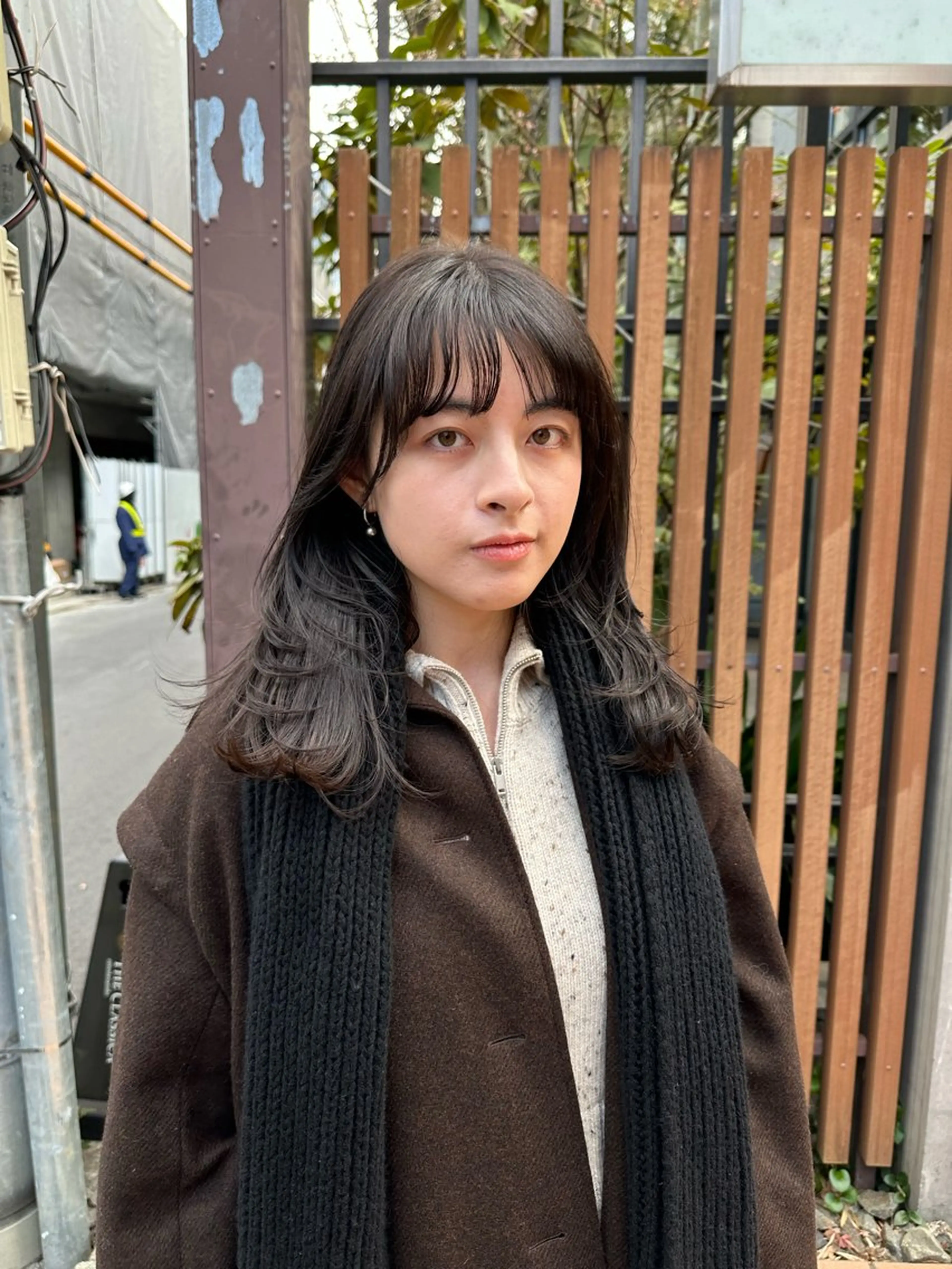 ミディアム カラー パーマ 似合わせカット /パーマ岡本淳平のヘアスタイル