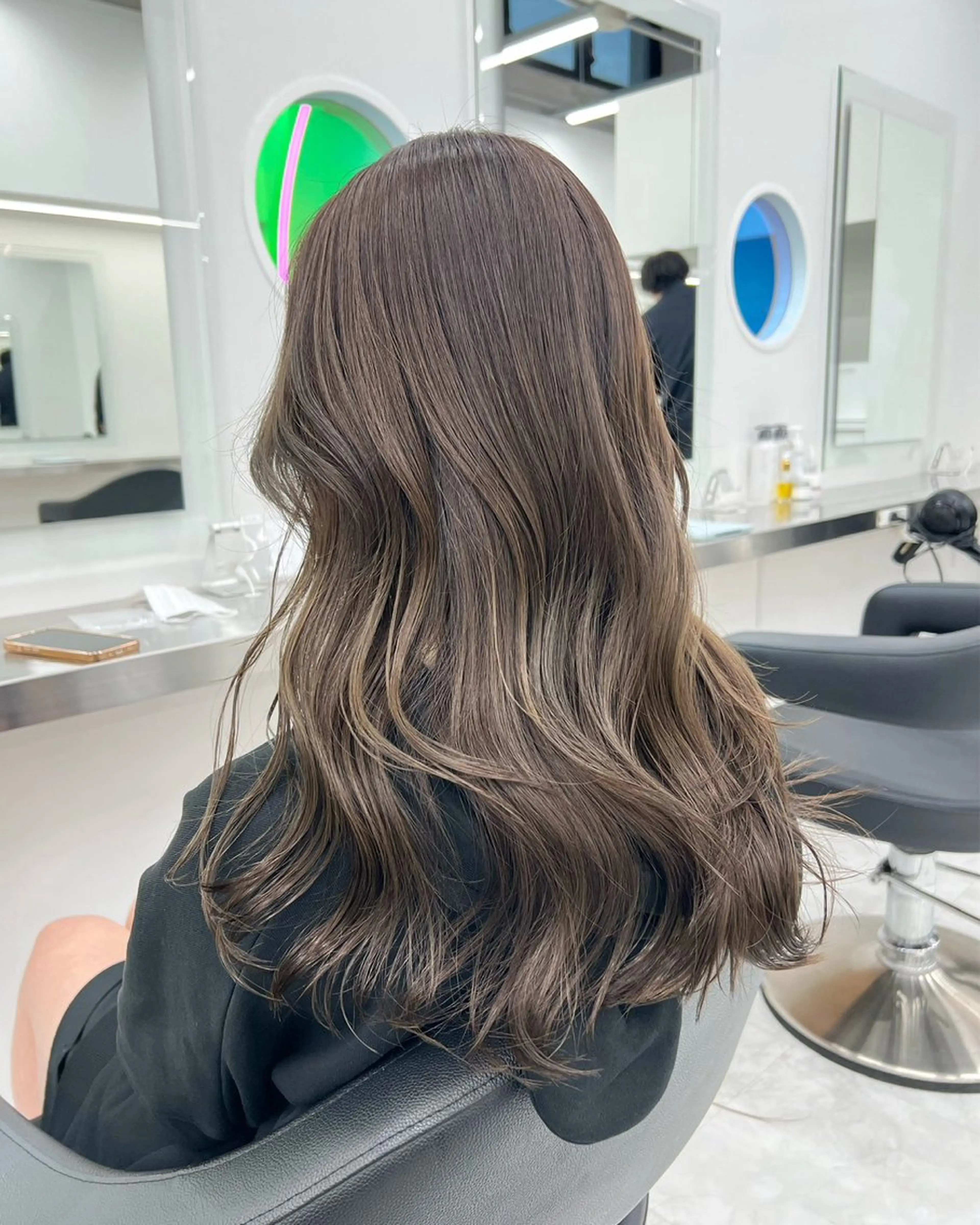 ロング カラー ヘアアレンジ カット ヘアカラー トリートメント ヘッドスパ ヘアセット 透明感ラベンダー💗 SHOのヘアスタイル