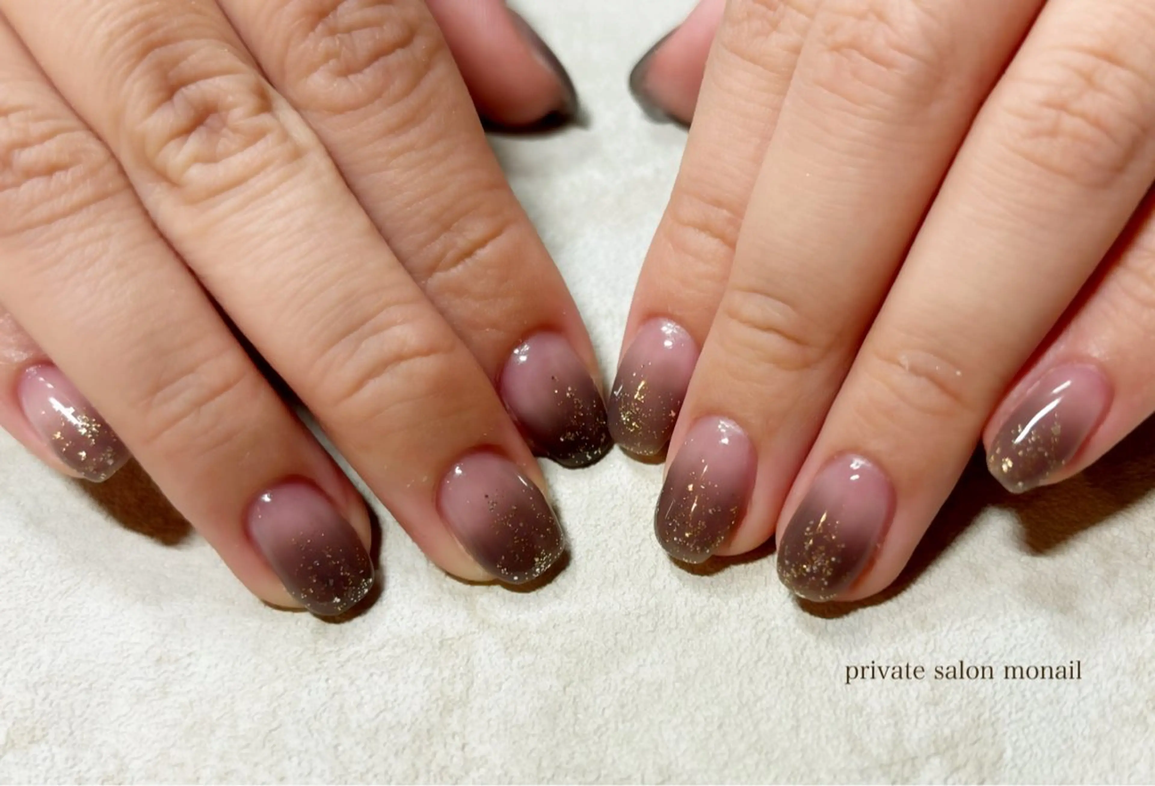 ネイル グラデーション ラメ(グリッター) ハンドネイル private  nail monail所属・nail salon monailのネイルデザイン