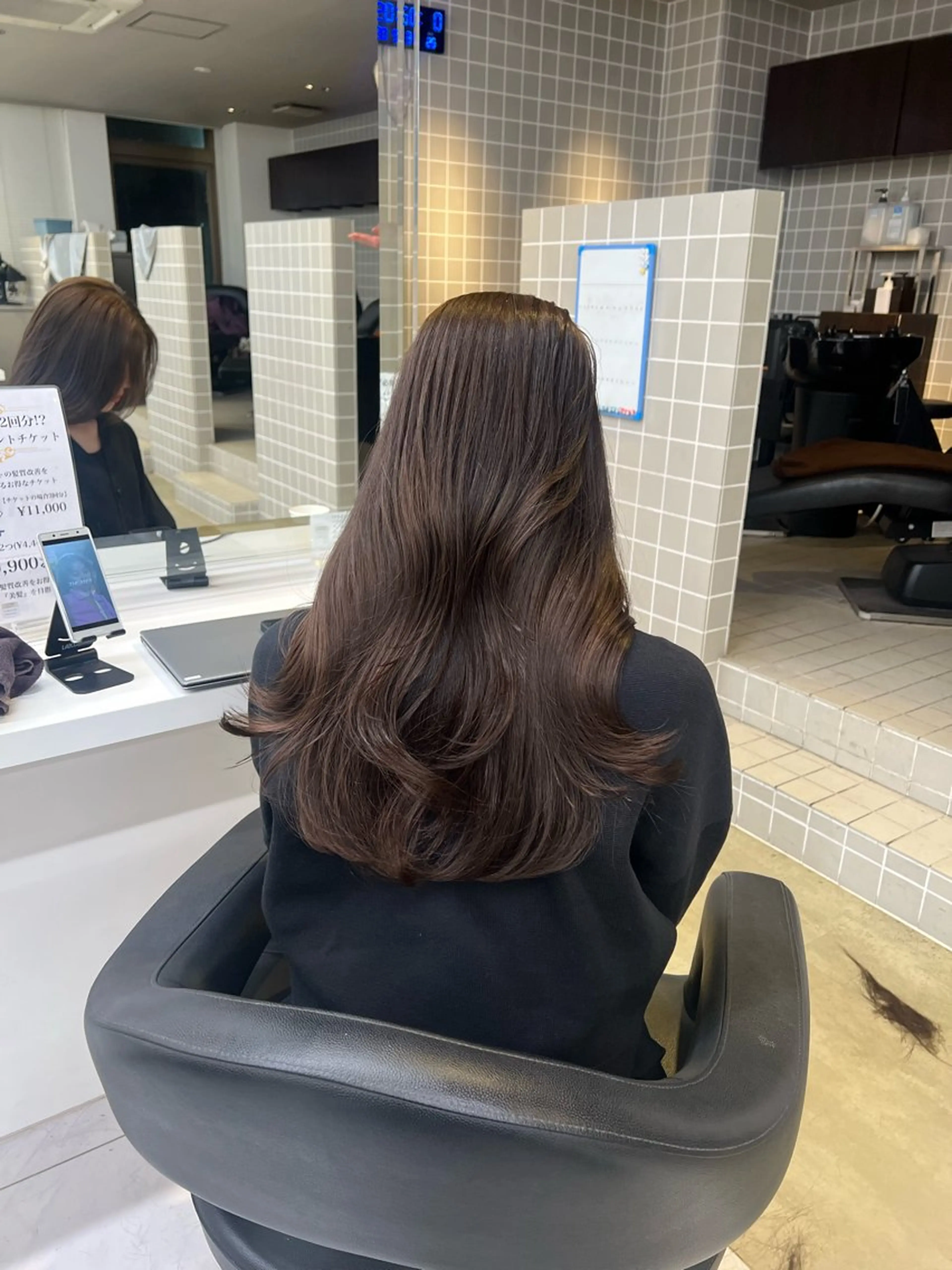 ロング カラー カット ヘアカラー 韓国レイヤーカット /ダブルカラーのヘアスタイル