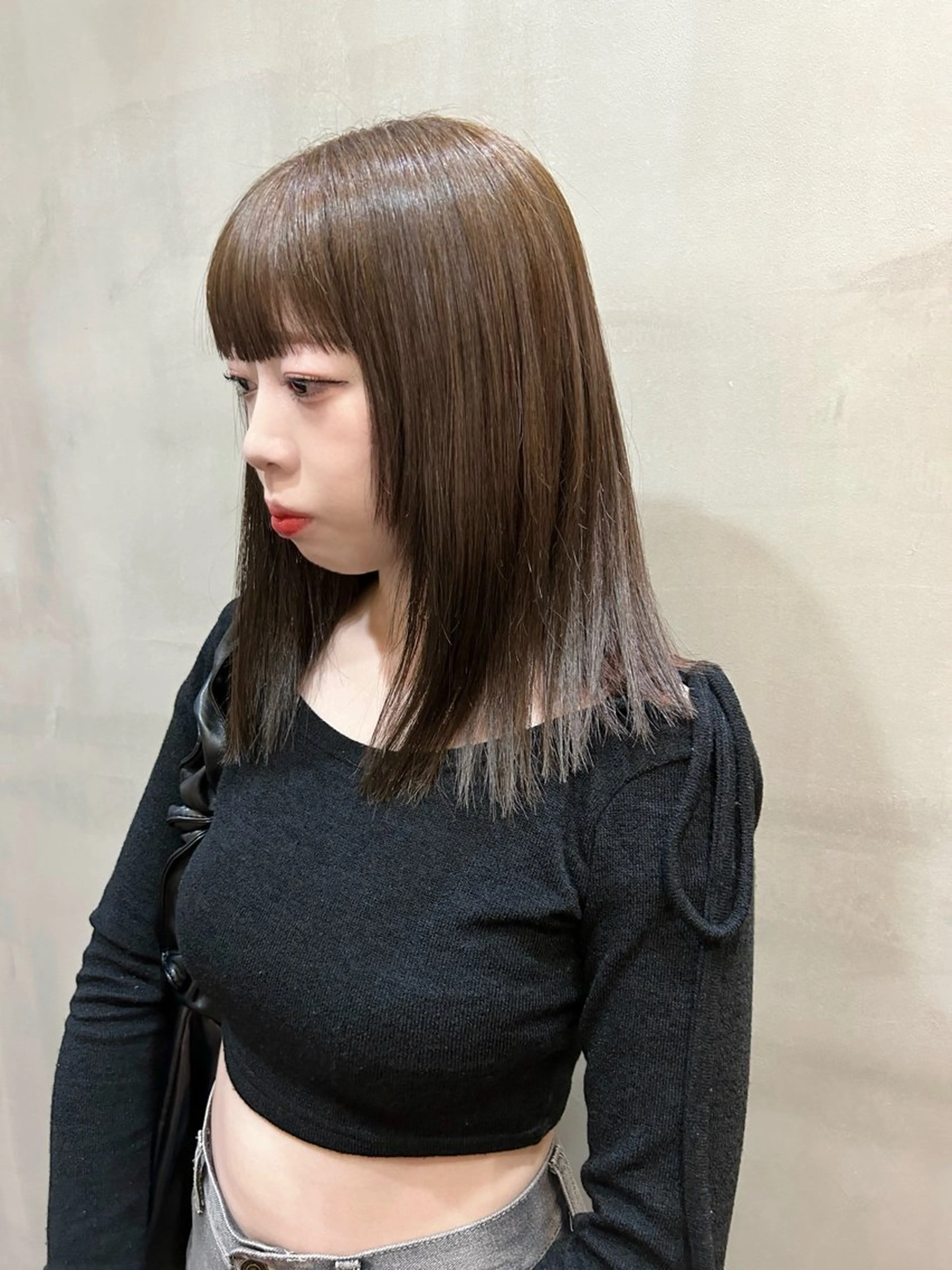 ミディアム カラー カット ヘアカラー トリートメント newi梅田🫧韓国 ヘア🫧sakiのヘアスタイル