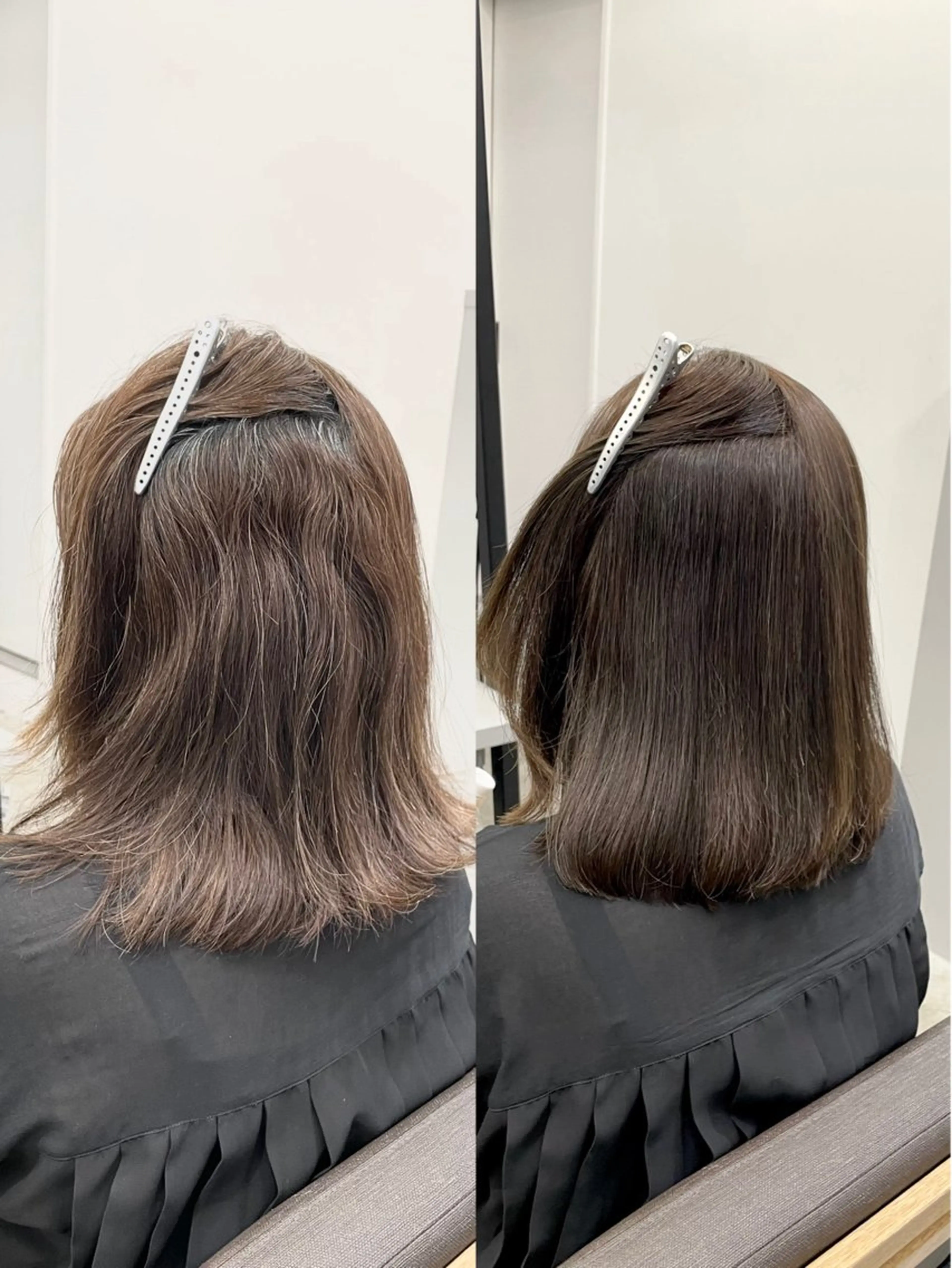 ミディアム カラー パーマ ミディアムパーマ 髪質改善 縮毛矯正 ストレートパーマ カット ヘアカラー 縮毛矯正 トリートメント 美髪への最善策を貴方 へ✨凄い艶髪✨萩原のヘアスタイル