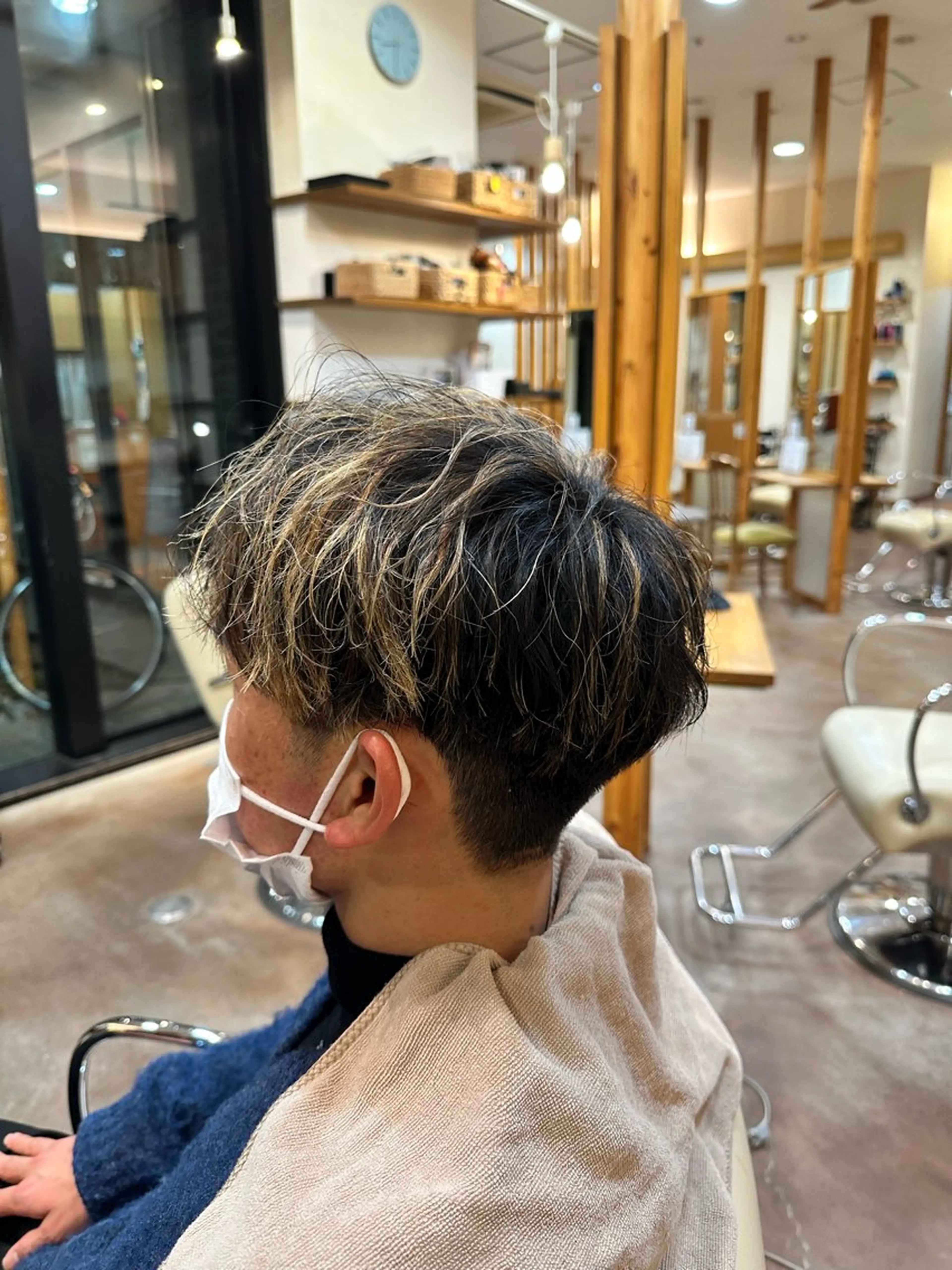 ショート パーマ メンズ メンズハイライト メンズパーマ ハイライト Lit.自由が丘(SENJYU自由が丘)所属・【髪質改善/美髪】 ⭐️川嶋 陸央⭐️のヘアスタイル