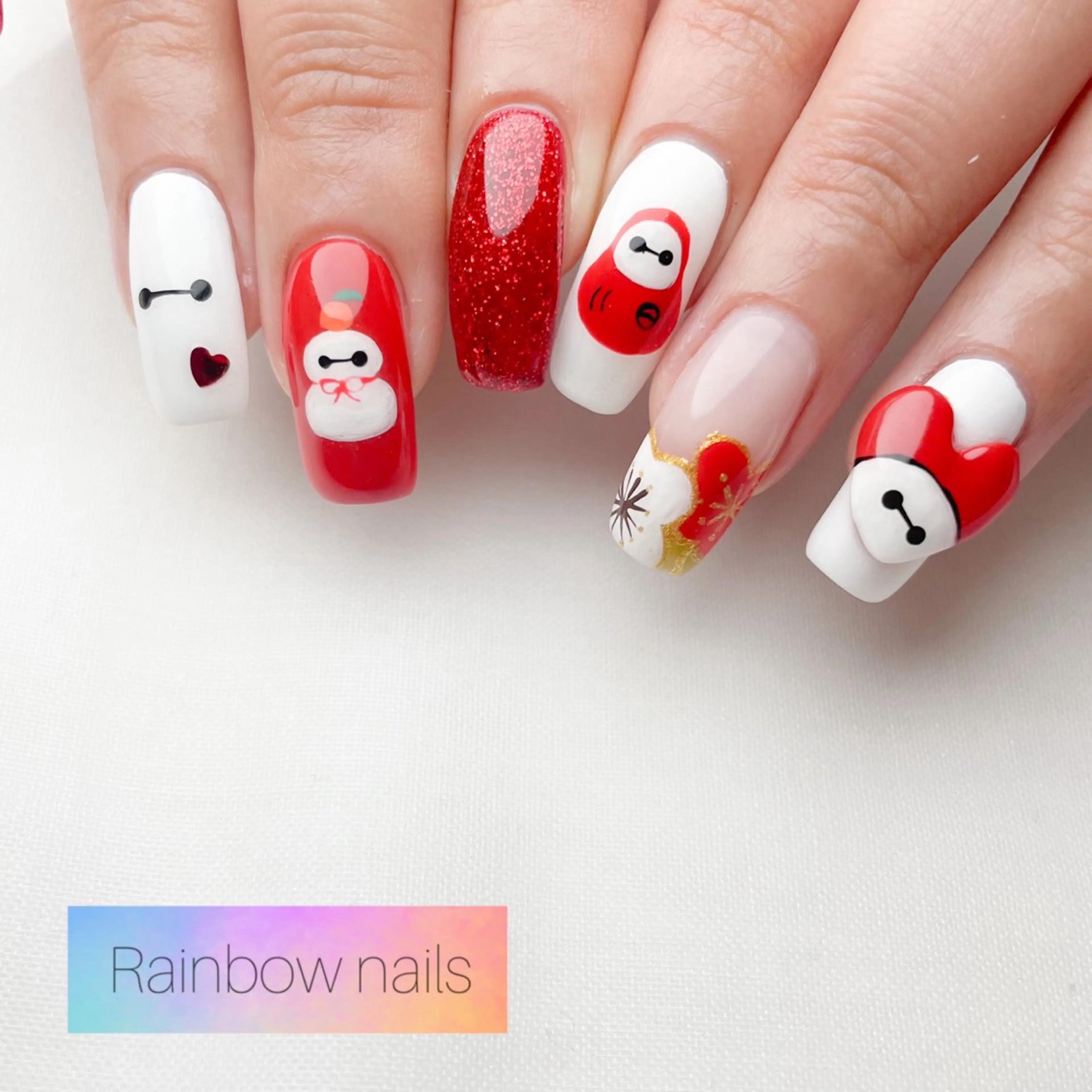 ネイル Rainbow nailsくろちゃんのネイルデザイン